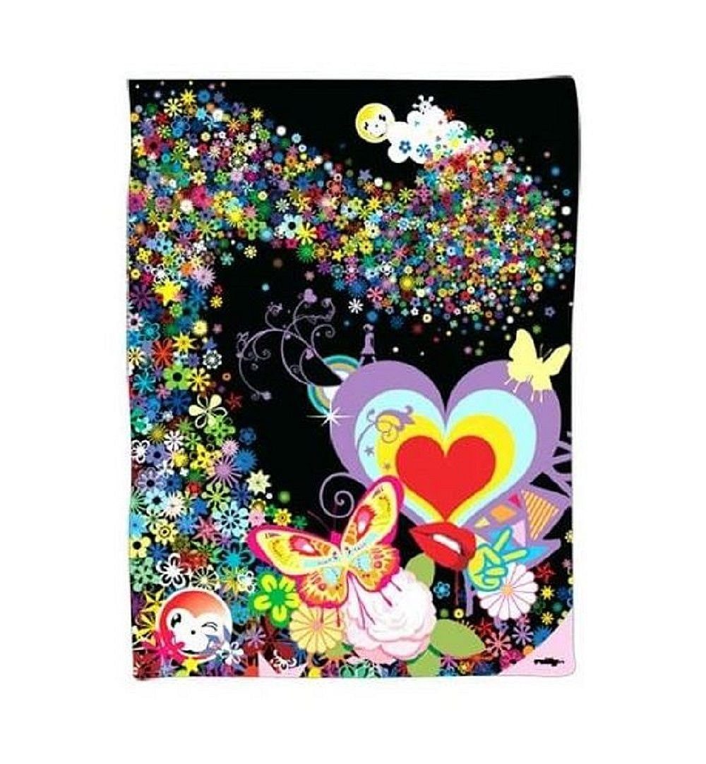 Wohndecke Reilly - Fleece Decke, Fleecedecke, Kuscheldecke, Hearts &  Butterflies, trendimport