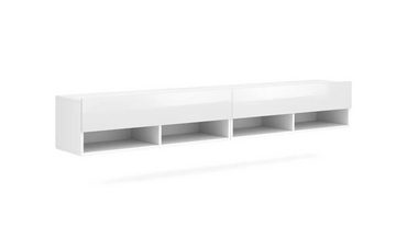 DB-Möbel Lowboard XXL-WHITE glanz Weiß TV-Schrank 200 x 31 cm