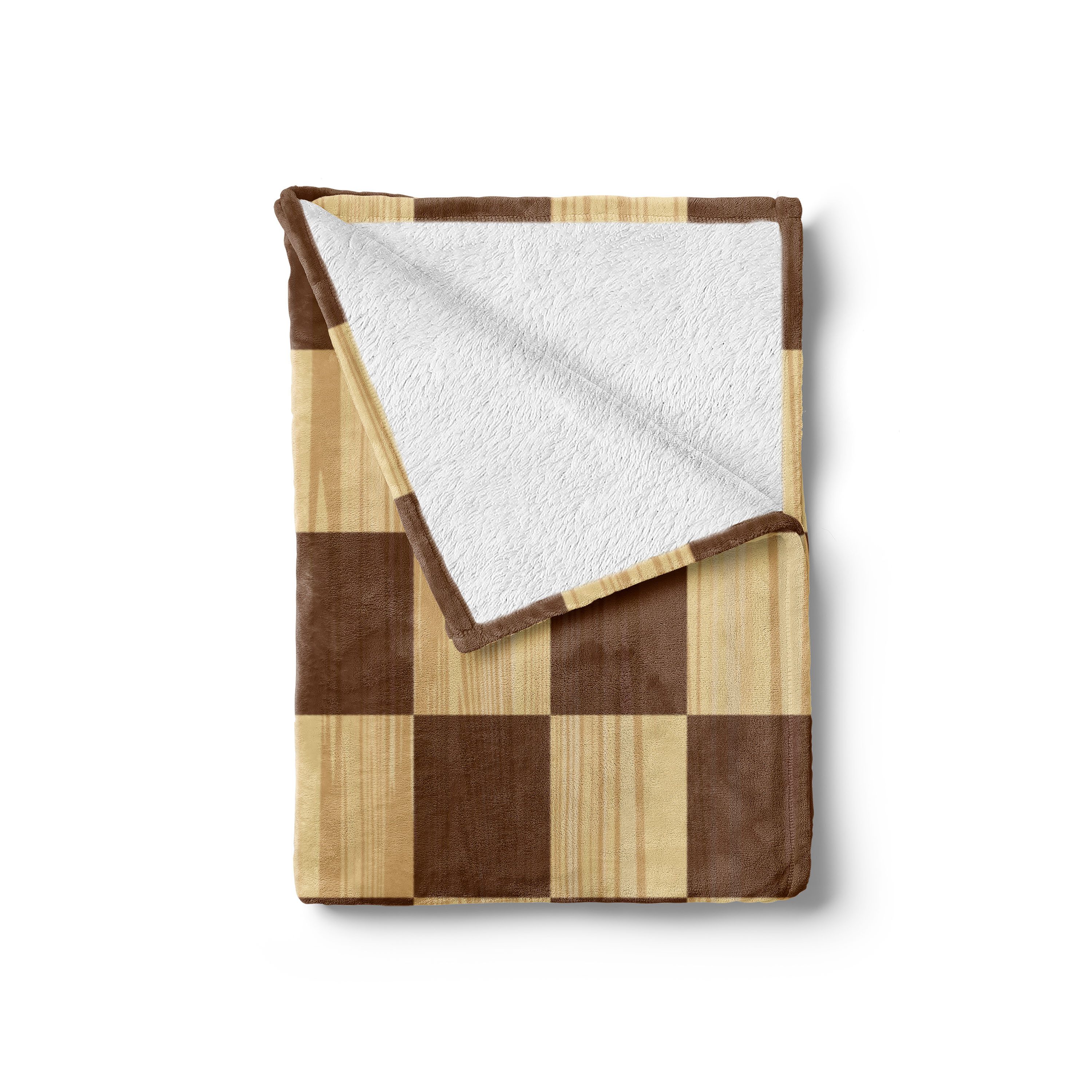 Wohndecke Gemütlicher Plüsch für den Innen- und Außenbereich, Abakuhaus, Kariert schachbrettHolz