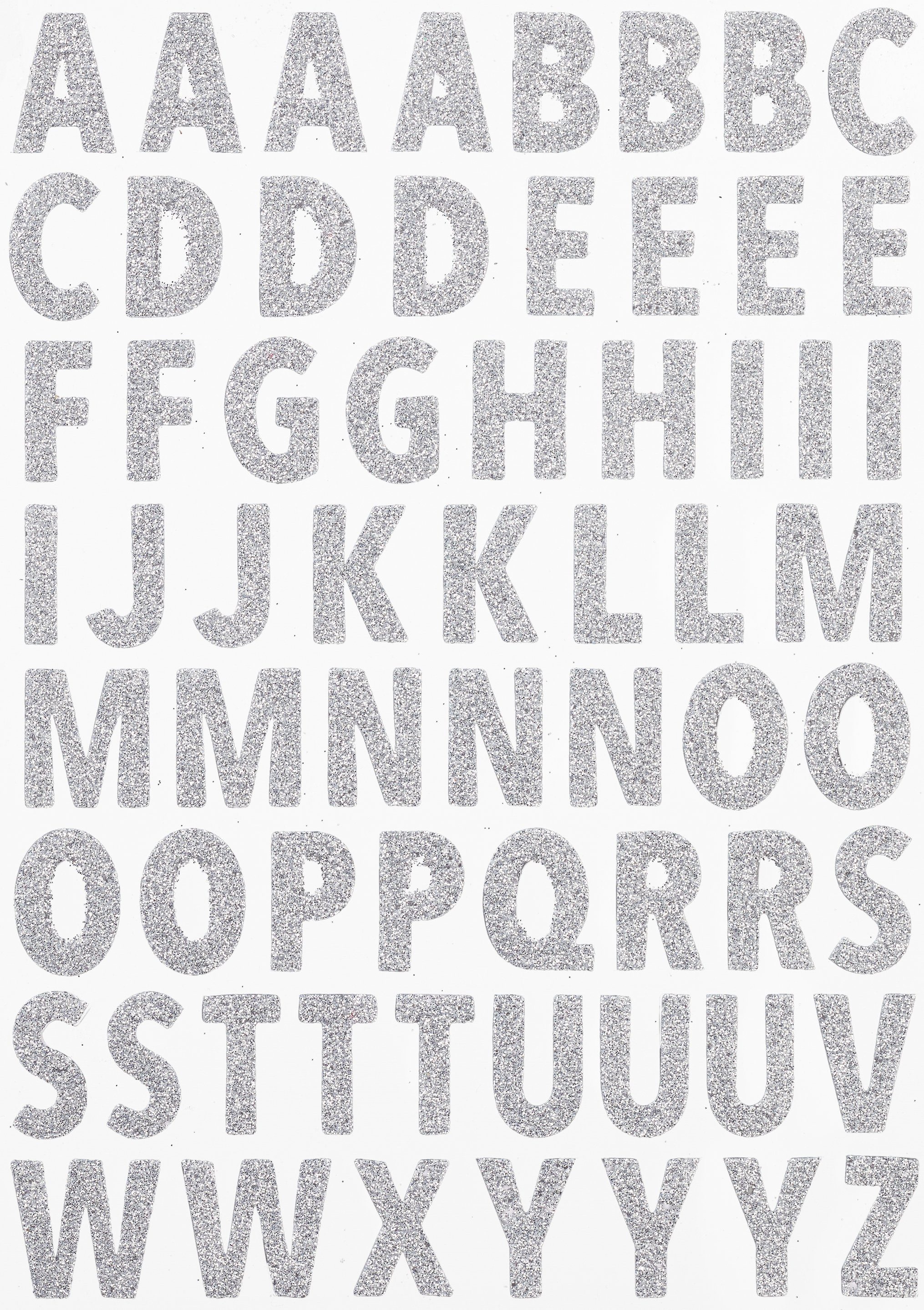 HobbyFun Sticker Buchstaben, (64-tlg), Glitzer 64 Stück