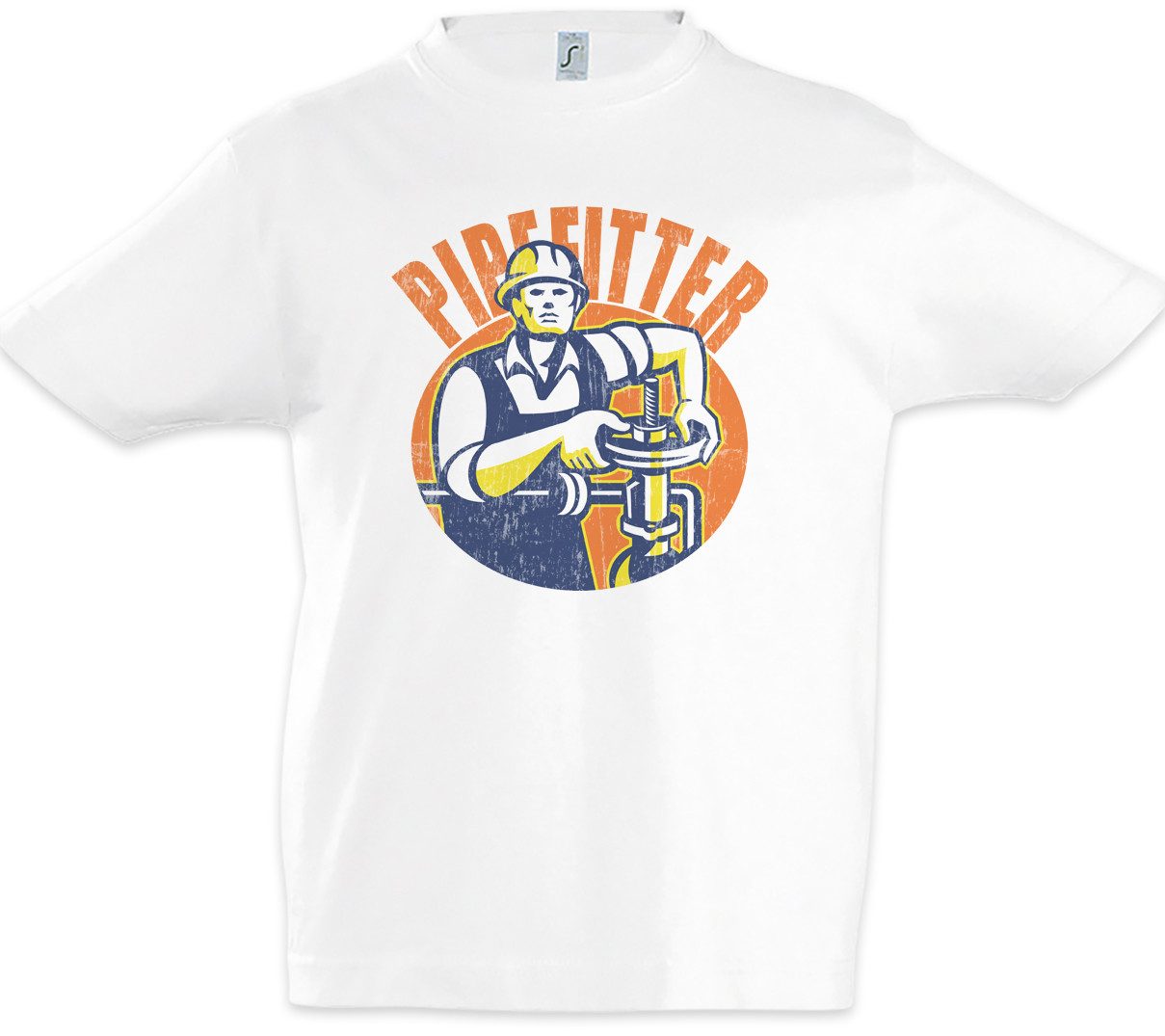 Print-Shirt Pipefitter Kinder T-Shirt Klempner Plumber Gas Wasser Installateur