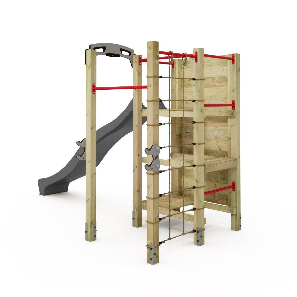 Wickey Klettergerüst FIT Cross 672 - Klettergerüst mit Rutsche für Garten & Familie, (Kraftstation, Fitnessstation, Sportgeräte für zuhause, Workout, Krafttraining, Gymtower, Fitnessturm, Outdoor-Fitnessgerät für die Eltern & Kinderklettergerüst), 5 Jahre Garantie*, extrem witterungsbeständig