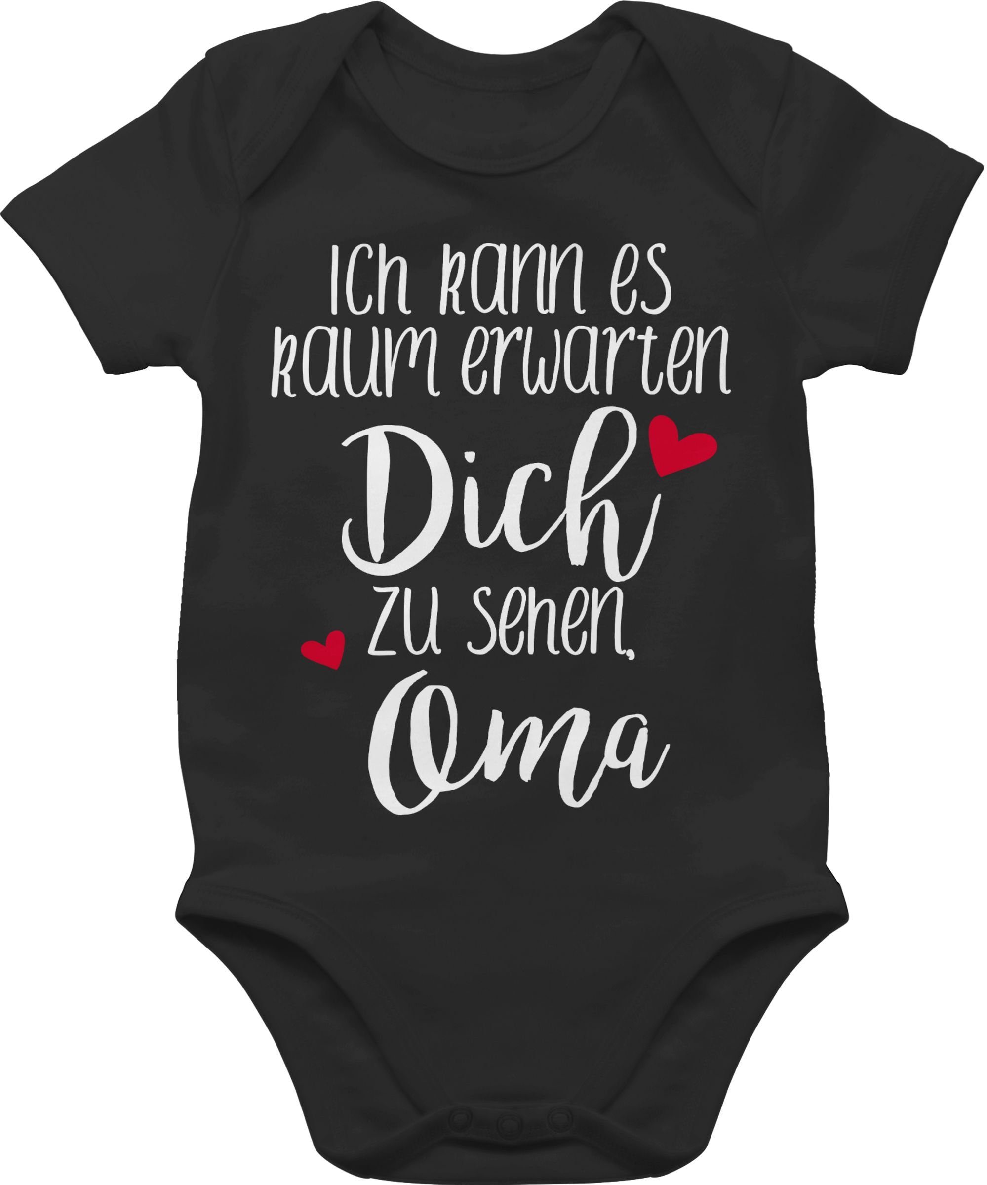 Shirtracer Shirtbody Ich kann es kaum erwarten dich zu sehen, Oma - weiß Strampler Baby Mädchen & Junge