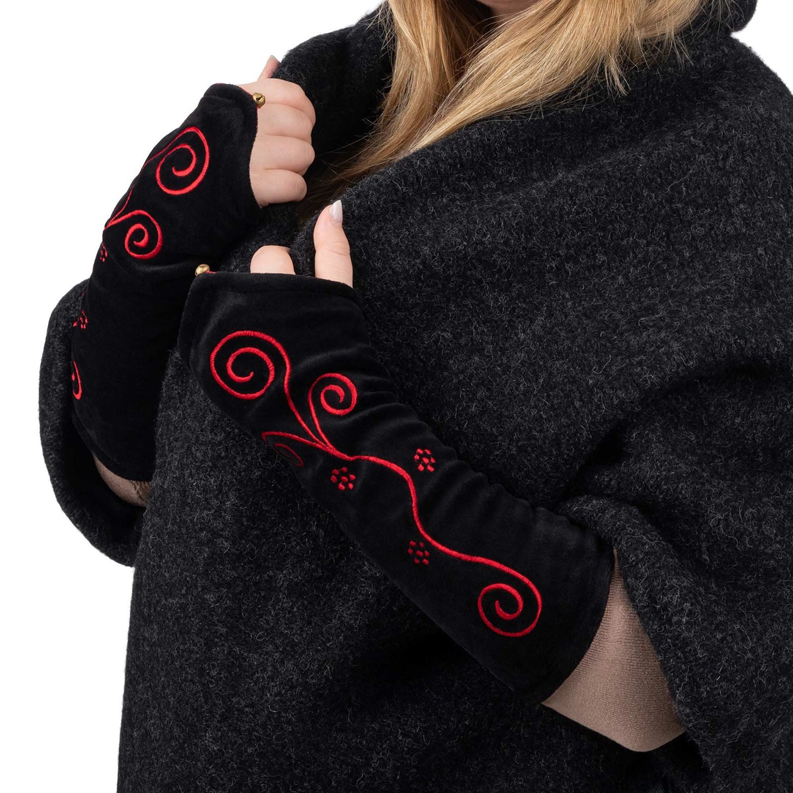 KUNST UND MAGIE Armstulpen Samt Stulpen Armstulpen Handwärmer Pulswärmer Handschuhe Boho Armlinge