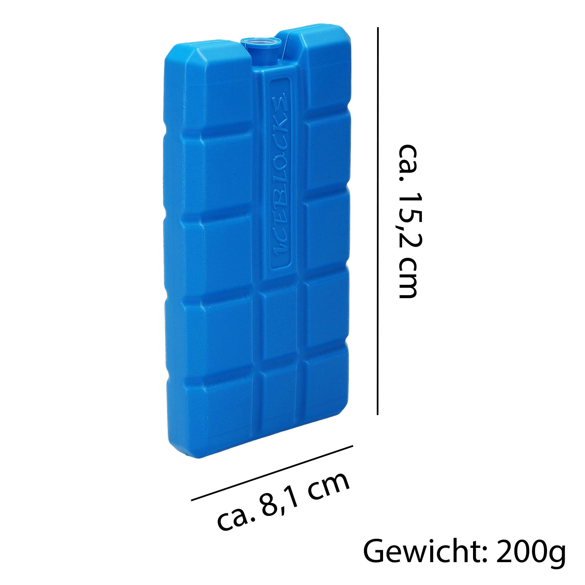 VonBueren Kühlakku Set, 200 g, 8,1 x 15,2 x 2,2 cm, blau