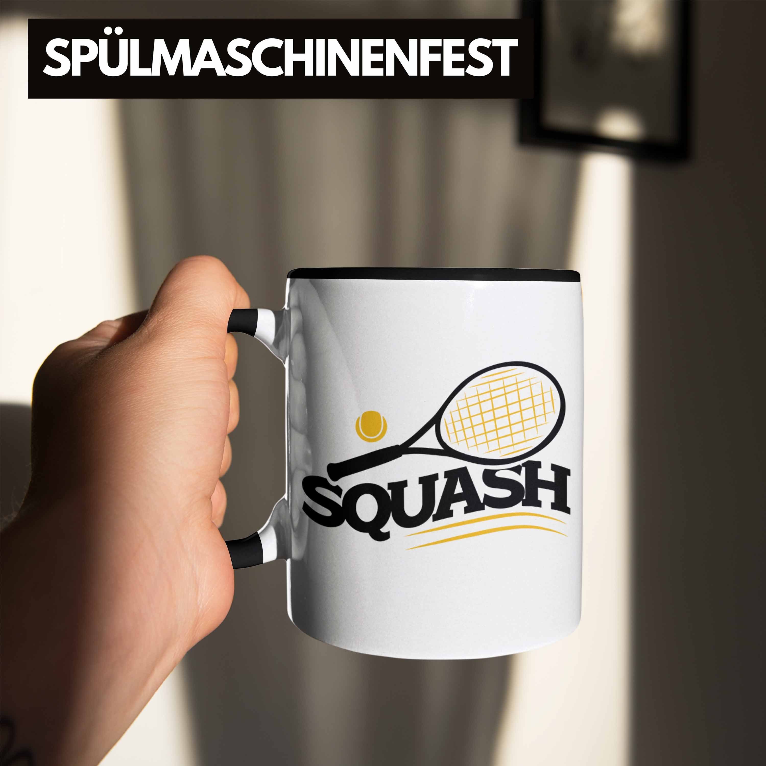 Lustige Trendation Tasse Squash-Tasse Geschenk für Squash-Spieler Schwarz