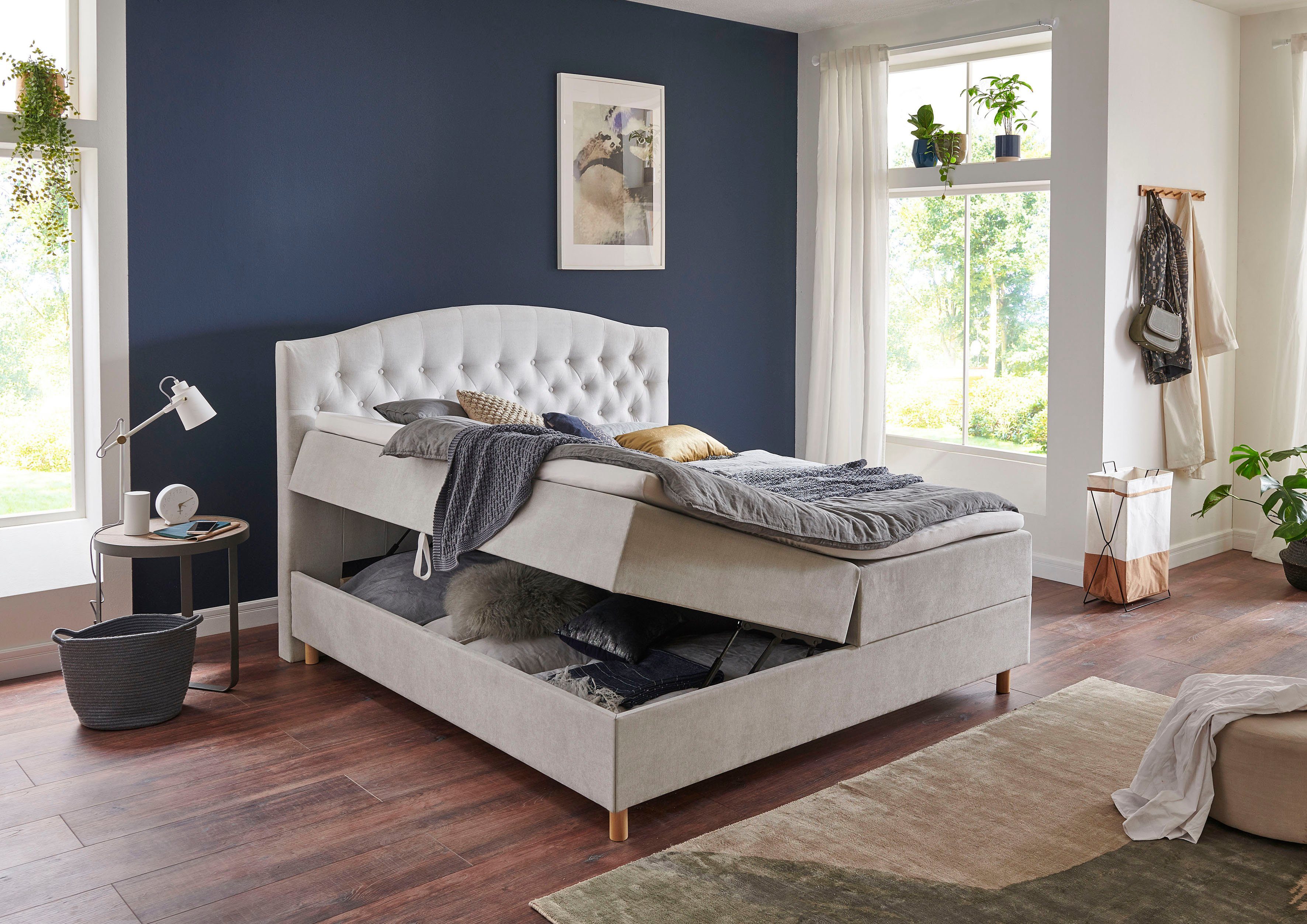 Home affaire Boxbett Piemont, mit Bettkasten und Topper