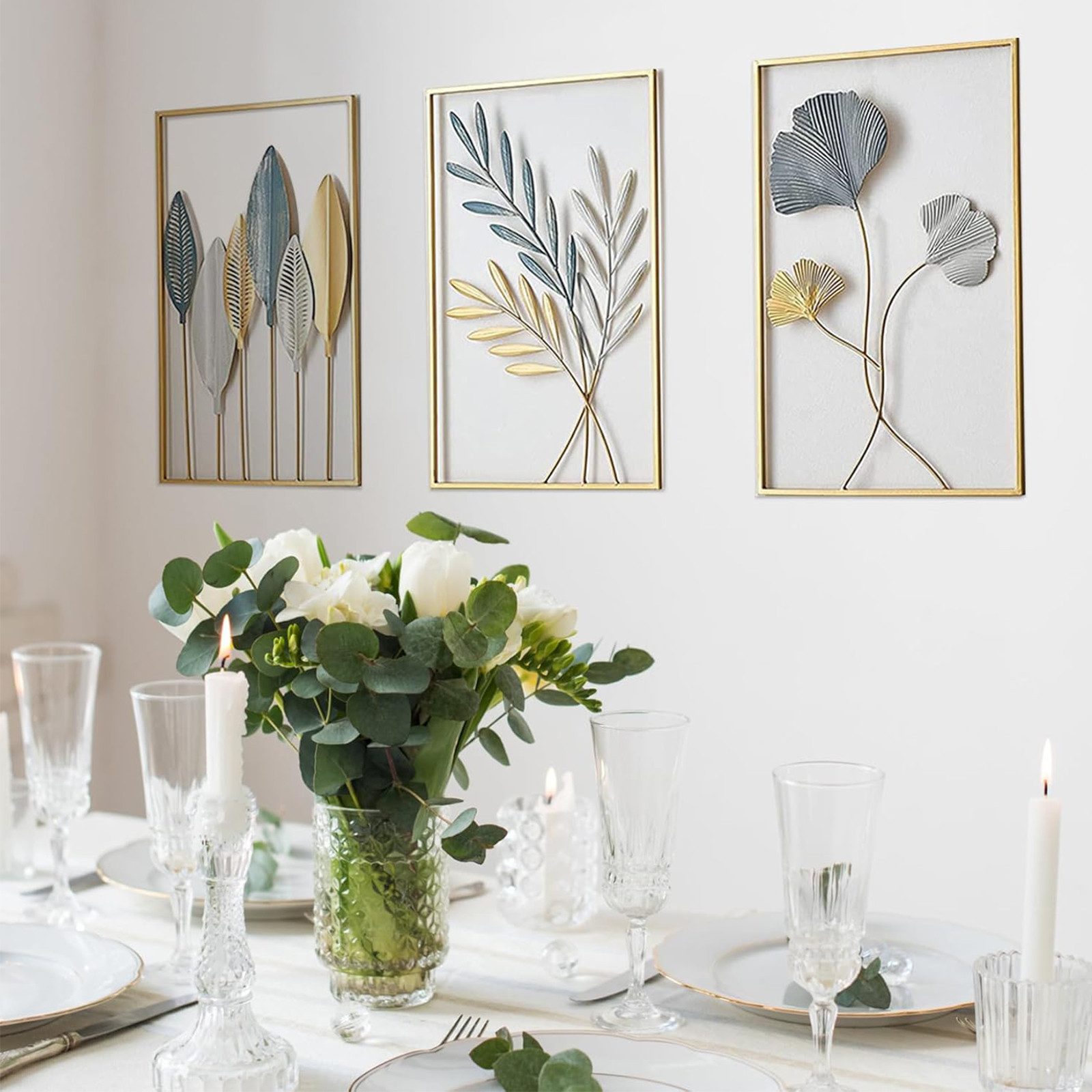 OKWISH Wanddekoobjekt 3er Metall Wanddekoration Eisen Wanddeko (43x30 cm Mo günstig online kaufen