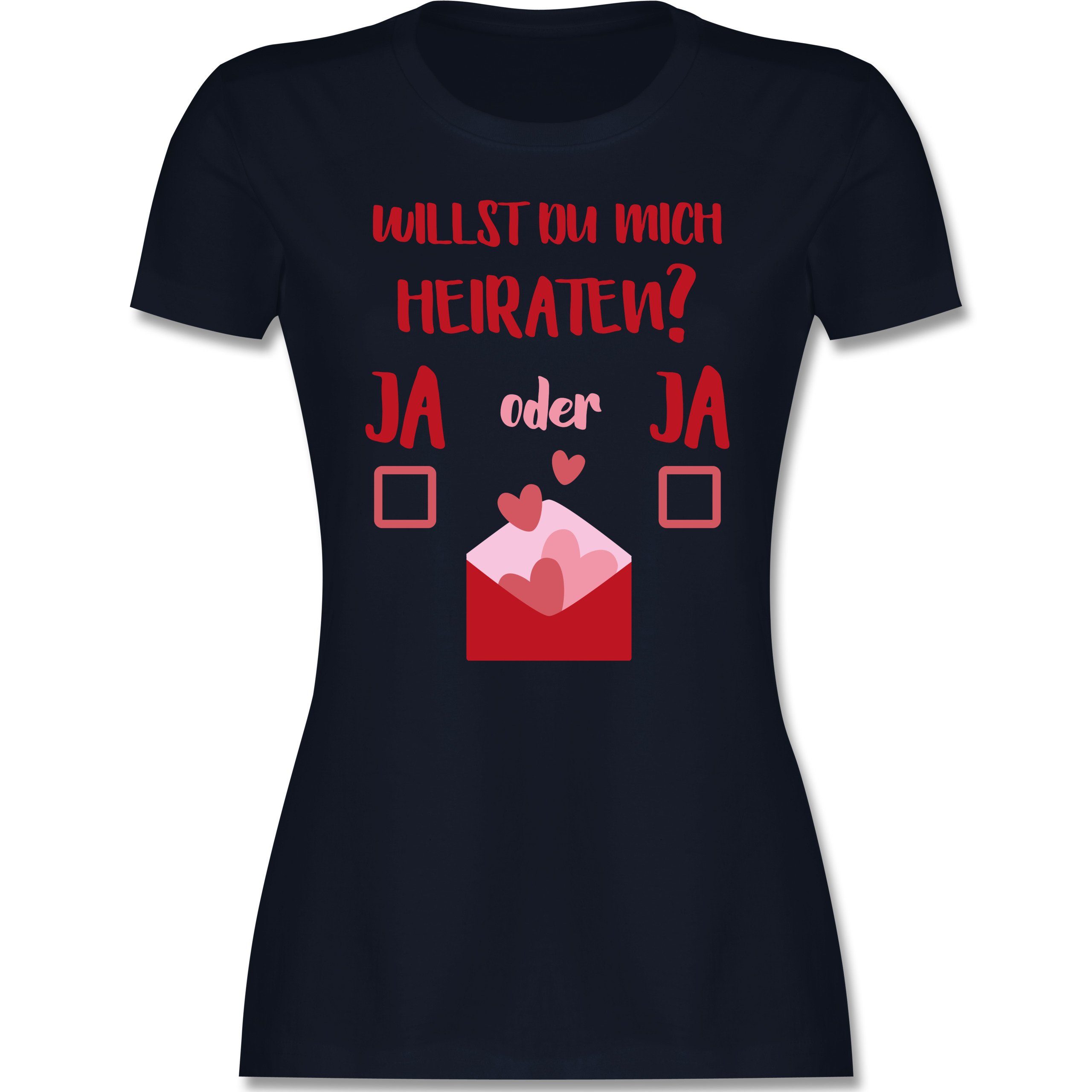 Shirtracer TShirt »Willst du mich heiraten Ja oder Ja rot Damen