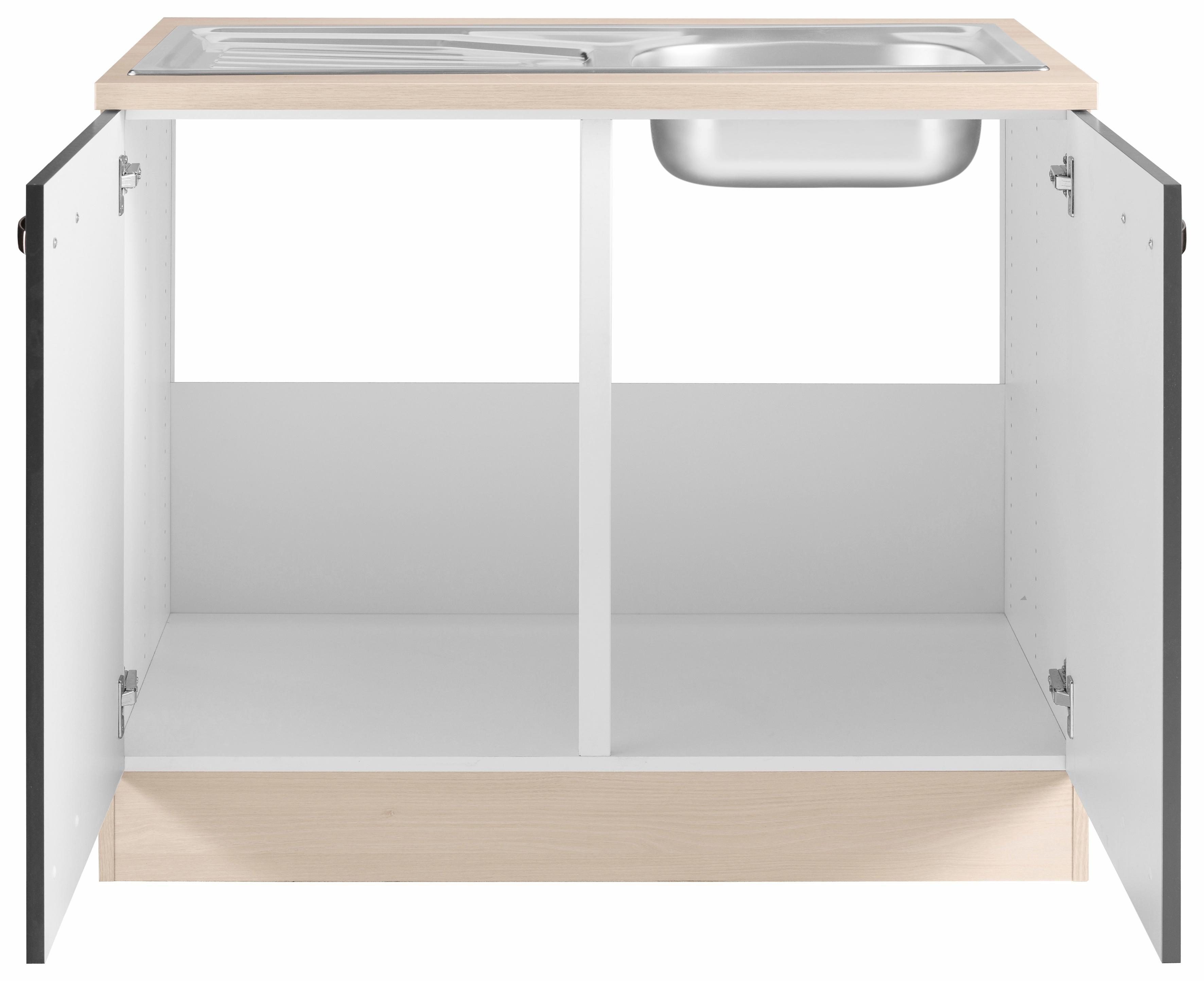 OPTIFIT Spülenschrank Faro, mit Metallgriffen, Breite 100 cm