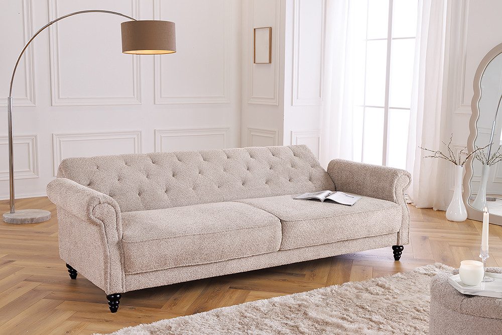 riess-ambiente 3-Sitzer MAISON BELLE AFFAIRE 220cm greige - Schlafsofa, Bouclé, FSC-zertif., Einzelartikel 1 Teile, Couch mit Bettfunktion · 3-stufig verstellba – Bild 4 von 5