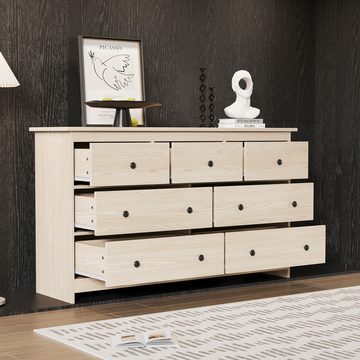 REDOM Sideboard Kommode (7 Schubladen), mit Schubladenführungen,exquisite Muster,solide Stützbeine,140*40*82cm