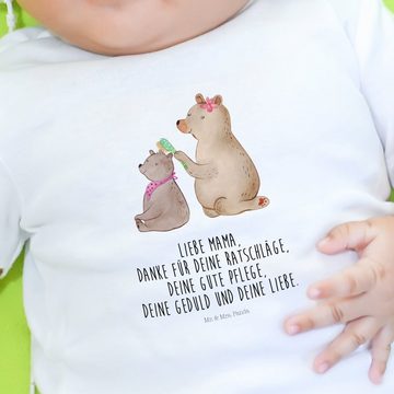 Mr. & Mrs. Panda Strampler Bär mit Kind - Weiß - Geschenk, Mutti, Muttertag, Jungen, Baby, Longs (1-tlg)