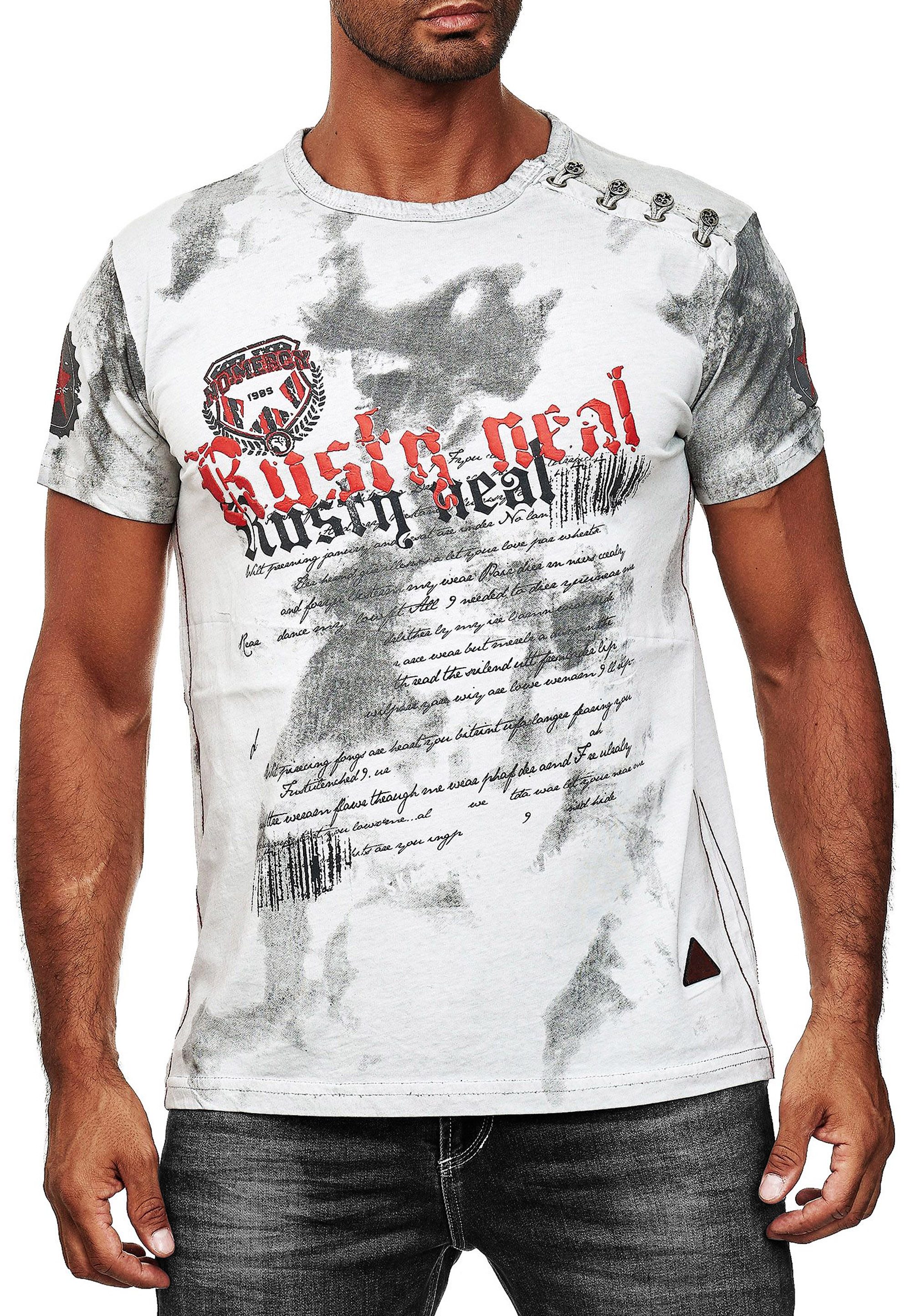 R-NEAL T-Shirt Herren T-Shirt Verwaschen mit günstig online kaufen