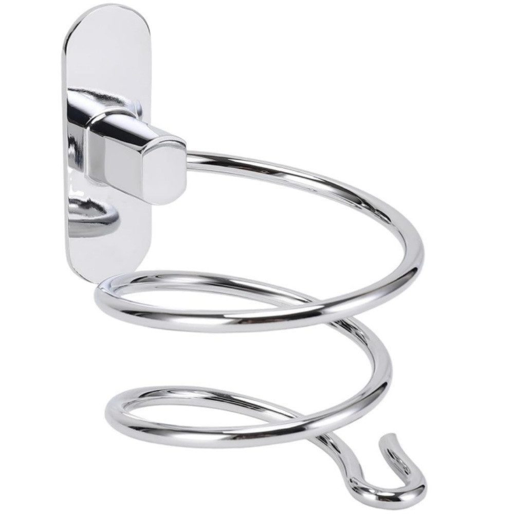 BlingBin Haartrocknerhalter und Glätteisenhalter Haartrocknerhalter Fönhalter Wandbefestigung Ohne Bohren, (1er Set, 1-tlg., 1pcs, Föhn Halterung Wandhalterung Edelstahl Verchromt Hochglänzend)