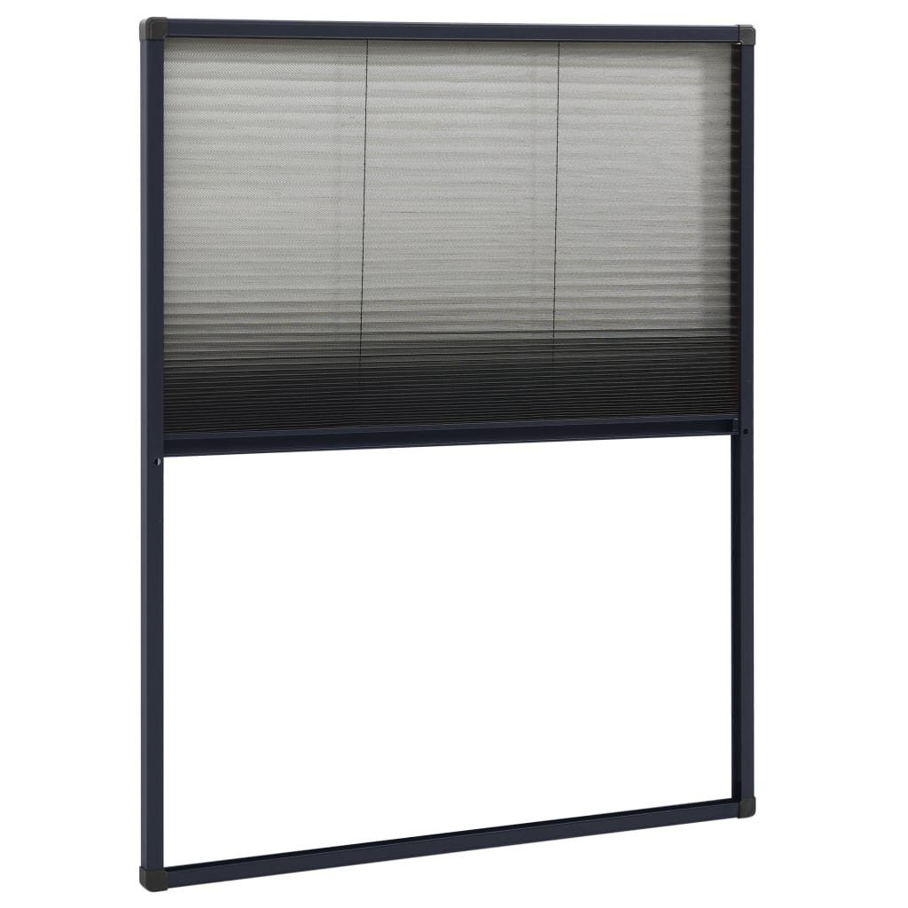 vidaXL Insektenschutz-Fensterrahmen 60 x 80 cm Insektenschutz-Plissee für Fenster Aluminium Anthrazit 60x8