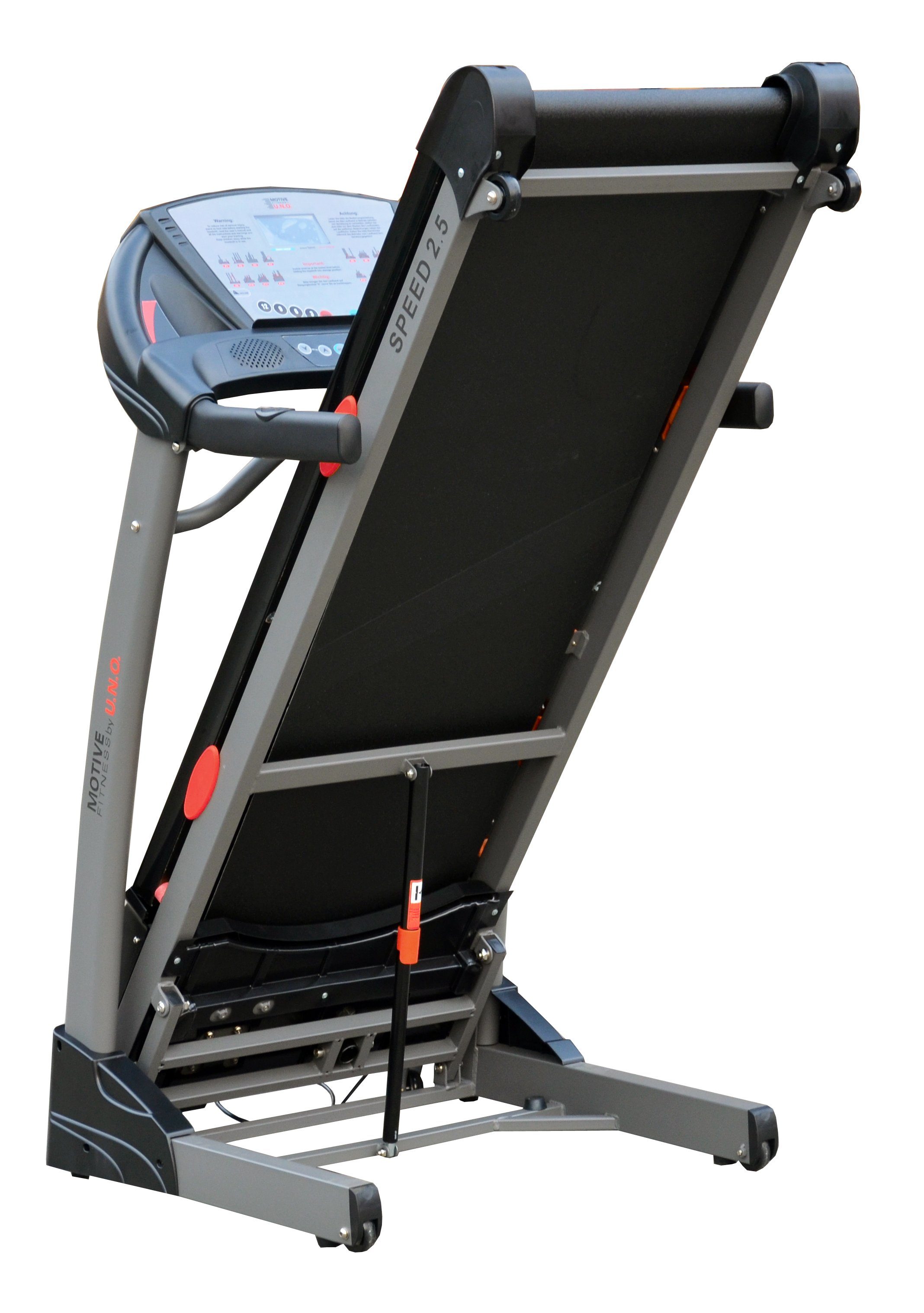 MOTIVE FITNESS by U.N.O. Laufband Speed 2.5 (mit/ohne Unterlegmatte) (mit Multifunktions-LCD-Display), bis max. 20 km/h, klappbar, 130 kg max. Benutzergewicht