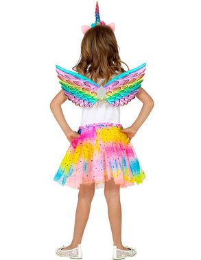 Widmann S.r.l. Kostüm Einhorn Kostüm Set "Rainbow" für Mädchen - 3-tlg. mit Flügeln