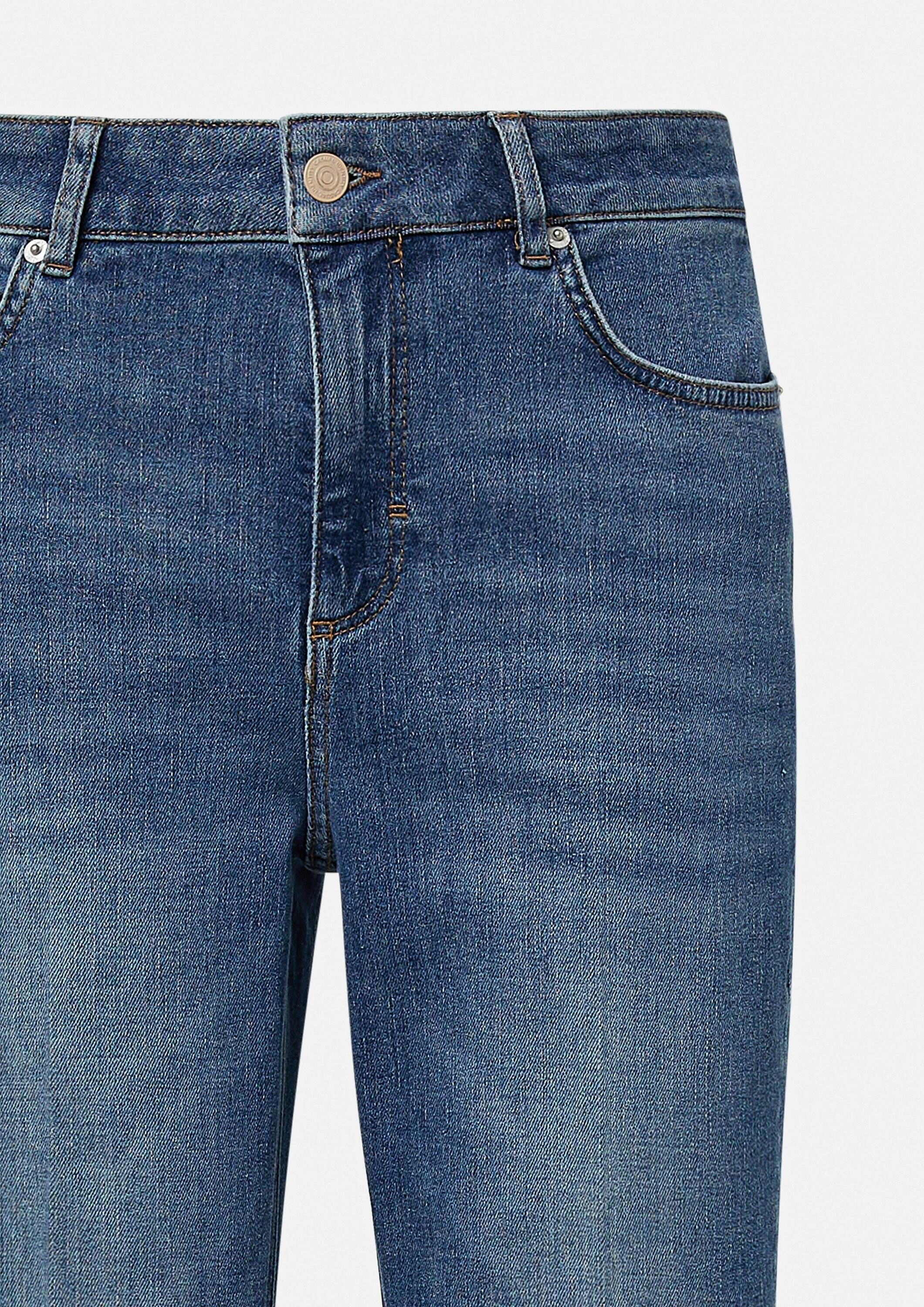comma Weite Jeans Jeans-Hose Elastische Ankle-Jeans mit Flared Leg