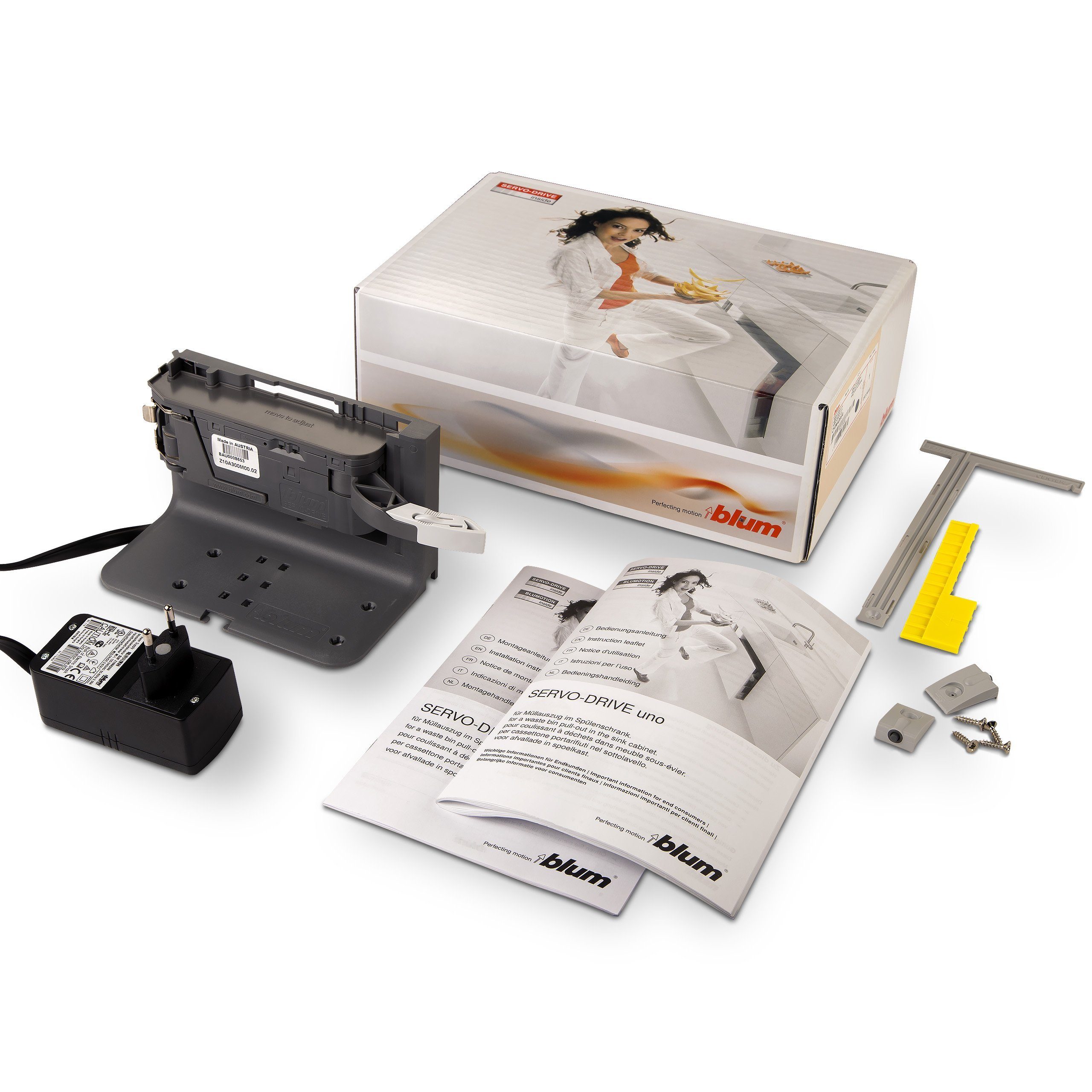 blum Möbelbeschlag Z10NA30EA Set Servo-Drive Uno für Abfalleimerauszug, komplett mit Netzteil und Montagematerial