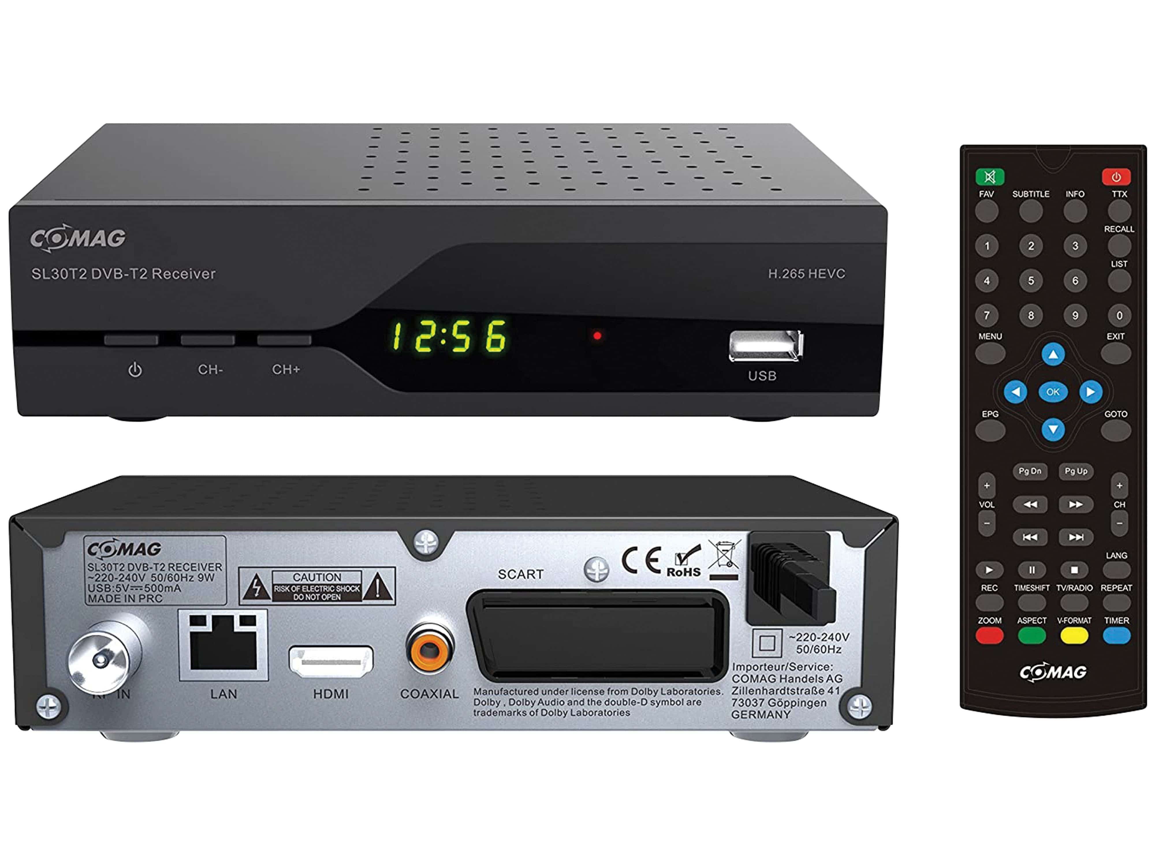Comag COMAG DVB-T/T2 HD Receiver SL30T2, HEVC H.265 DVB-T2 Receiver