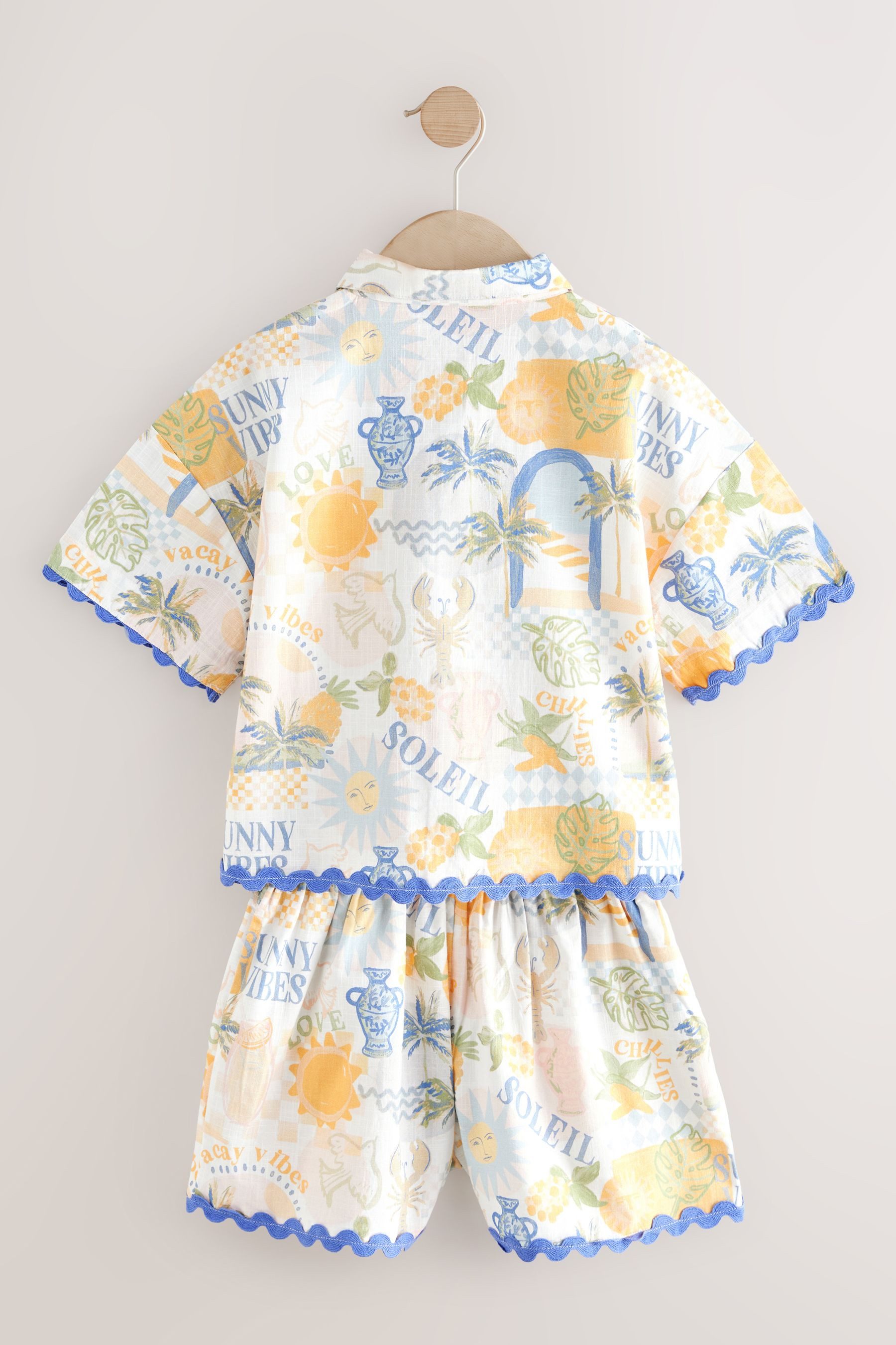 Next Shirt & Shorts Co-Ord-Set mit Hemd und Shorts aus 100 % Baumwolle (2-tlg)