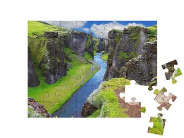 puzzleYOU Puzzle Der malerische Canyon Fjadrargljufur, 48 Puzzleteile, puzzleYOU-Kollektionen Island, Skandinavien