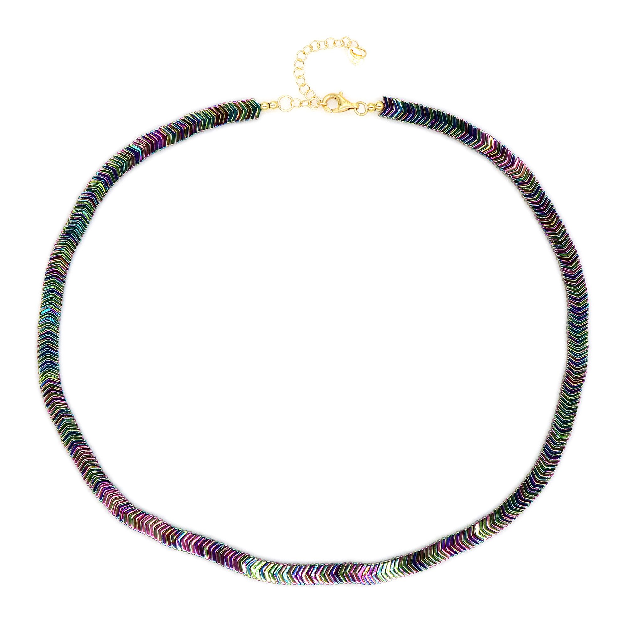 Cavill Silberkette Mystic-Hämatit-Halskette aus vergoldetem Silber (1-tlg)