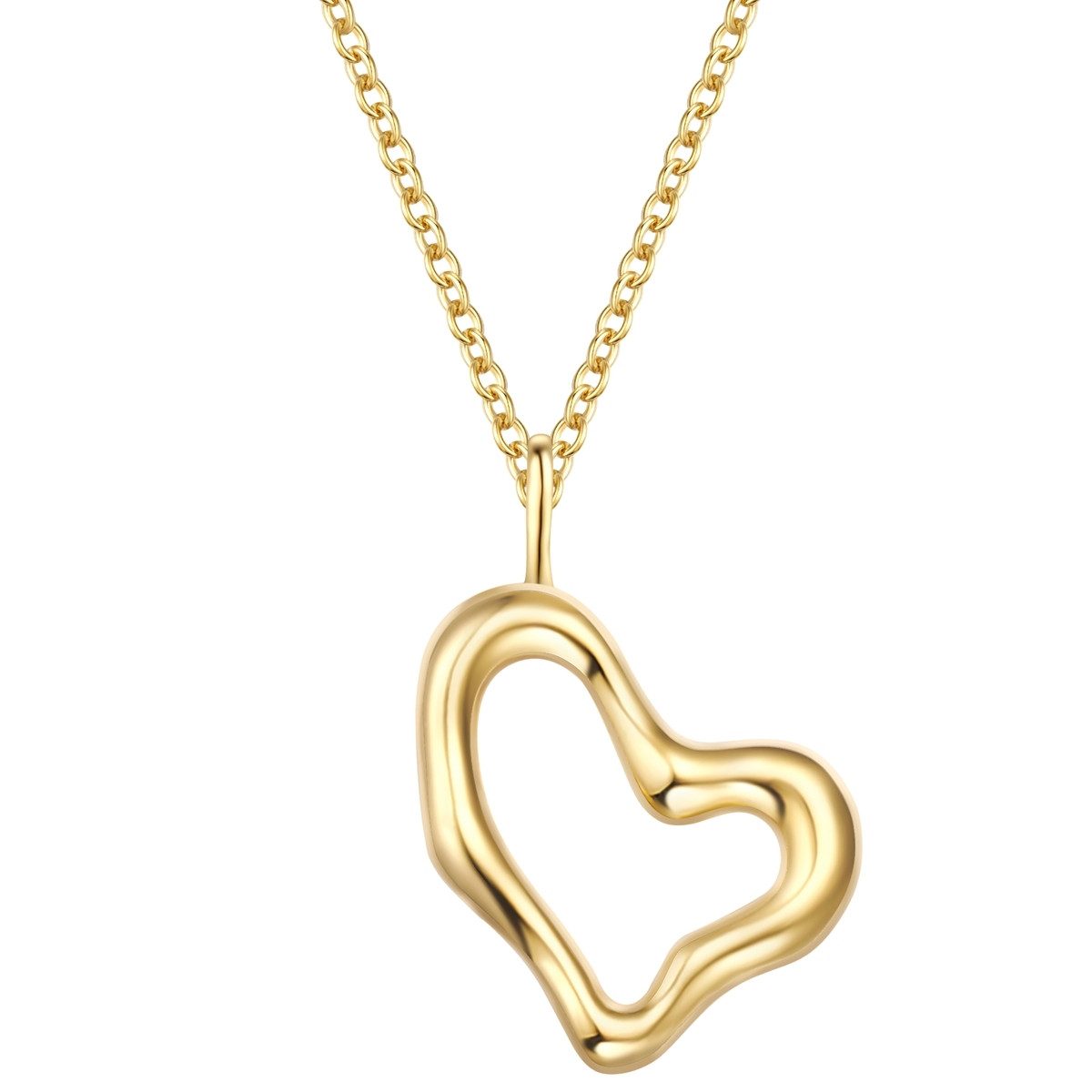 Silberkette Herz gelbgold