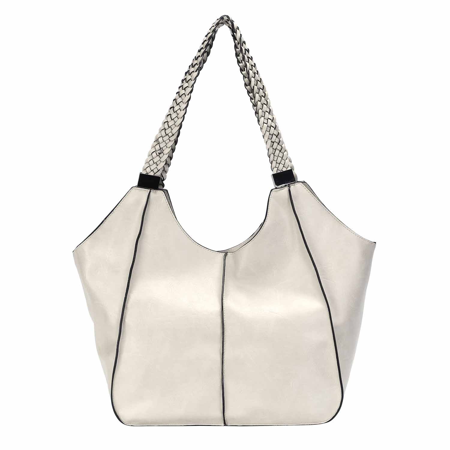 ITALYSHOP24 Schultertasche Damen XXL FLECHTOPTIK Hand-Tasche Shopper Businesstasche Workbag, Tote Bag Reisetasche Henkeltasche Beuteltasche Hobo Bag Weekender