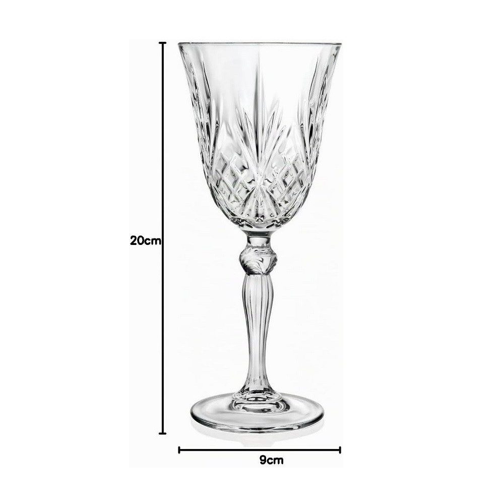 RCR Weinglas RCR Melodia Goblet 2 Weinglas 280 ml 6er Set, Kristallglas