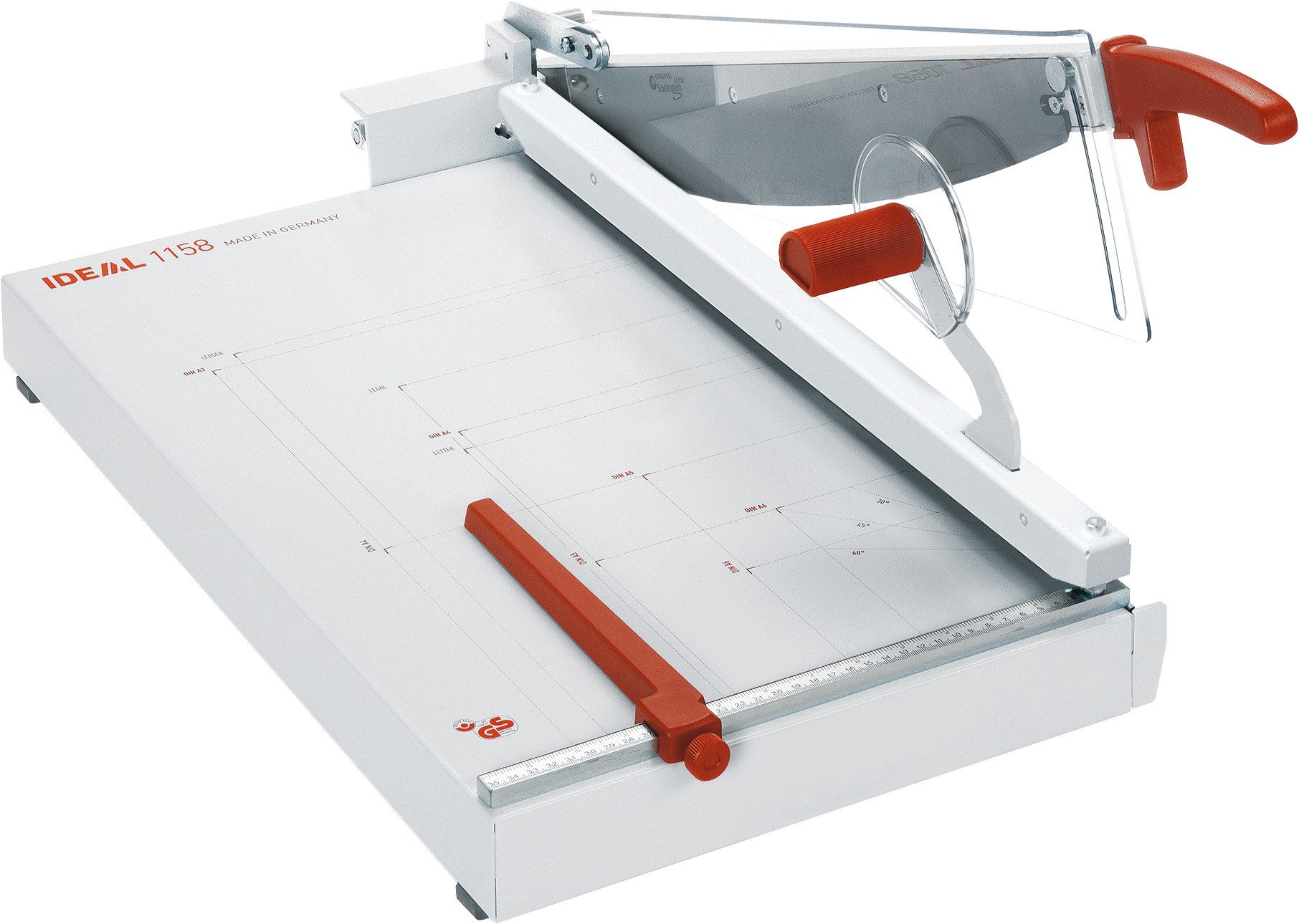 IDEAL Hebelschneidemaschine 1158, bis DIN A6 (356 x 604mm, Schnittlänge 580 mm, 40 Blatt Kapazität)