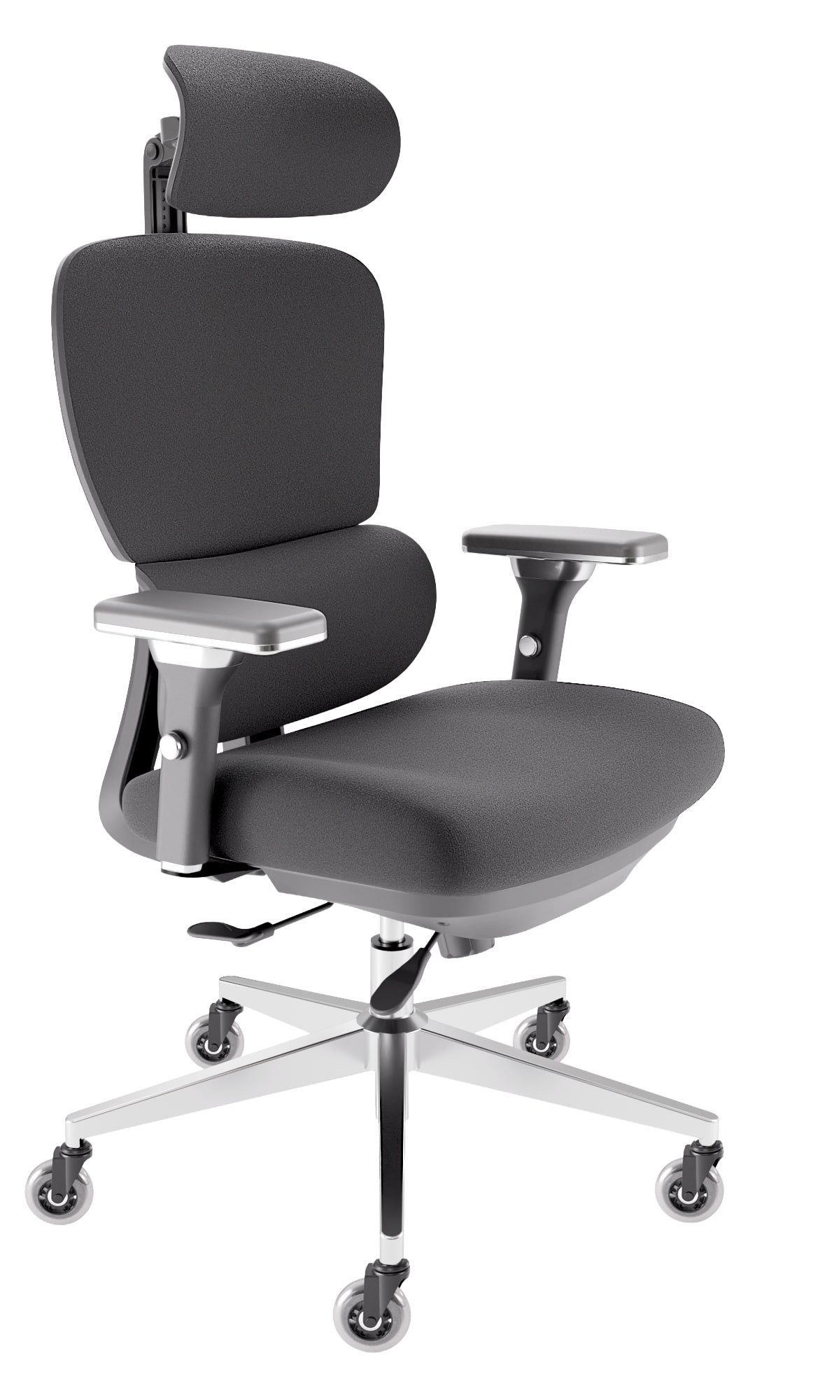 CLOUVOU Bürostuhl Ergonomisch, Schreibtischstuhl bis 150 kg - Testsieger (ProSeat - Chefsessel für Arbeitszimmer, 4D Gaming Armlehnen & 3D Kopfstütze), Blade Wheels, Homeoffice, Gaming Stuhl, Drehstuhl