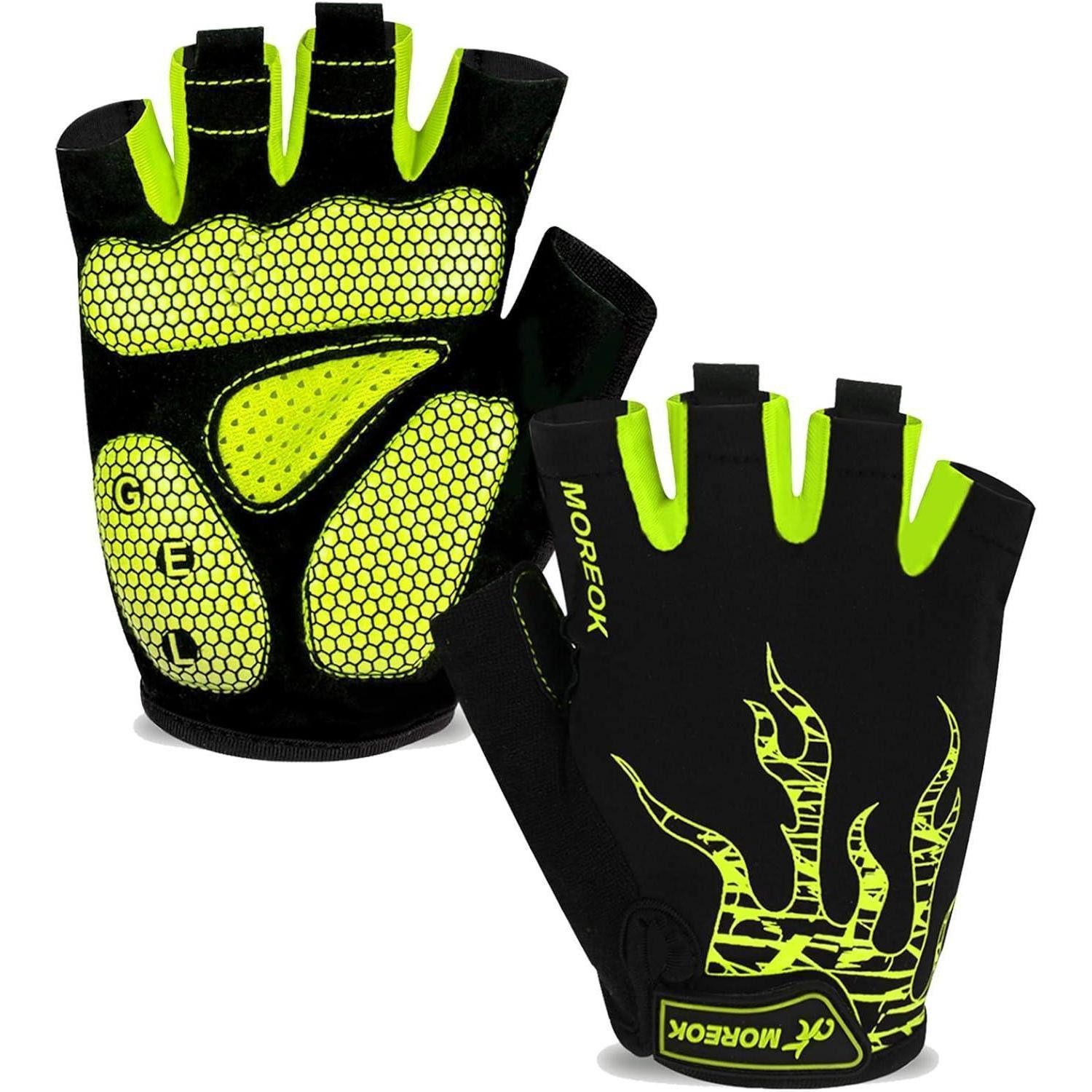 LuxusKollektion Fahrradhandschuhe Fahrradhandschuhe Halbfinger Gel 5MM Rutschfest MTB Unisex Gelb XL