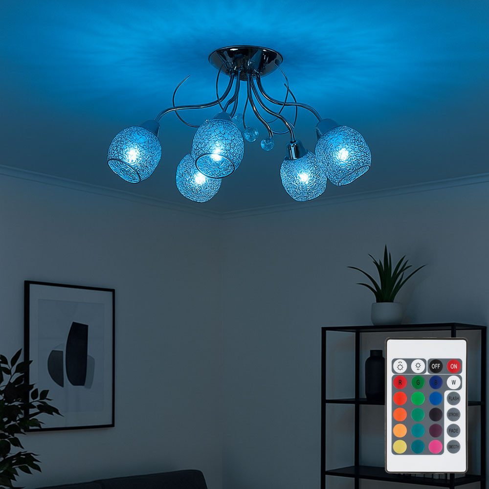 GLOBO LIGHTING LED Deckenleuchte, Leuchtmittel inklusive, Warmweiß, RGB LED Deckenleuchte Wohnzimmerlampe Fernbedienung dimmbar D 54 cm