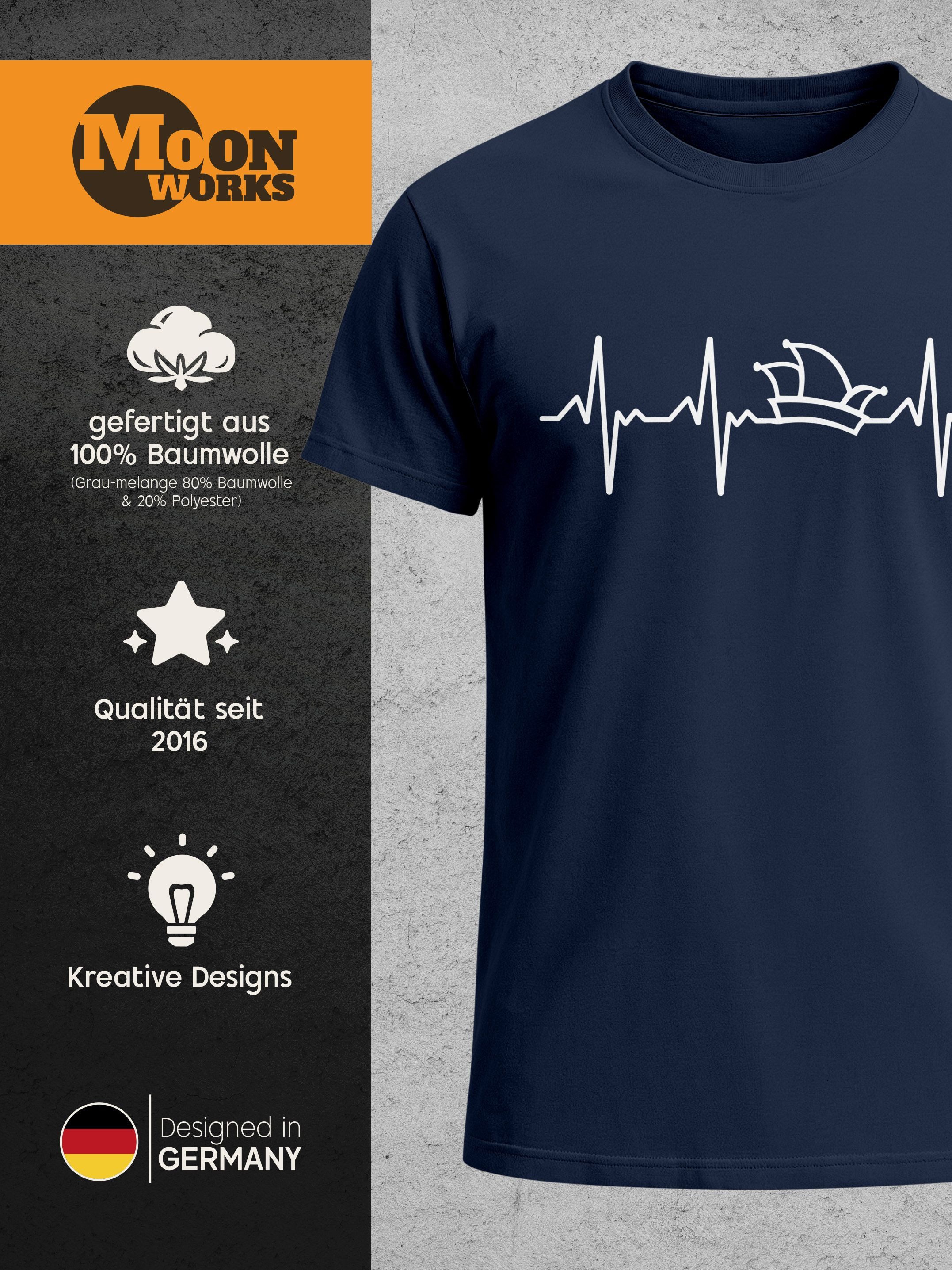 MoonWorks Print-Shirt Herren T-Shirt Fasching Karneval Narrenkappe EKG Verkleidung mit Print