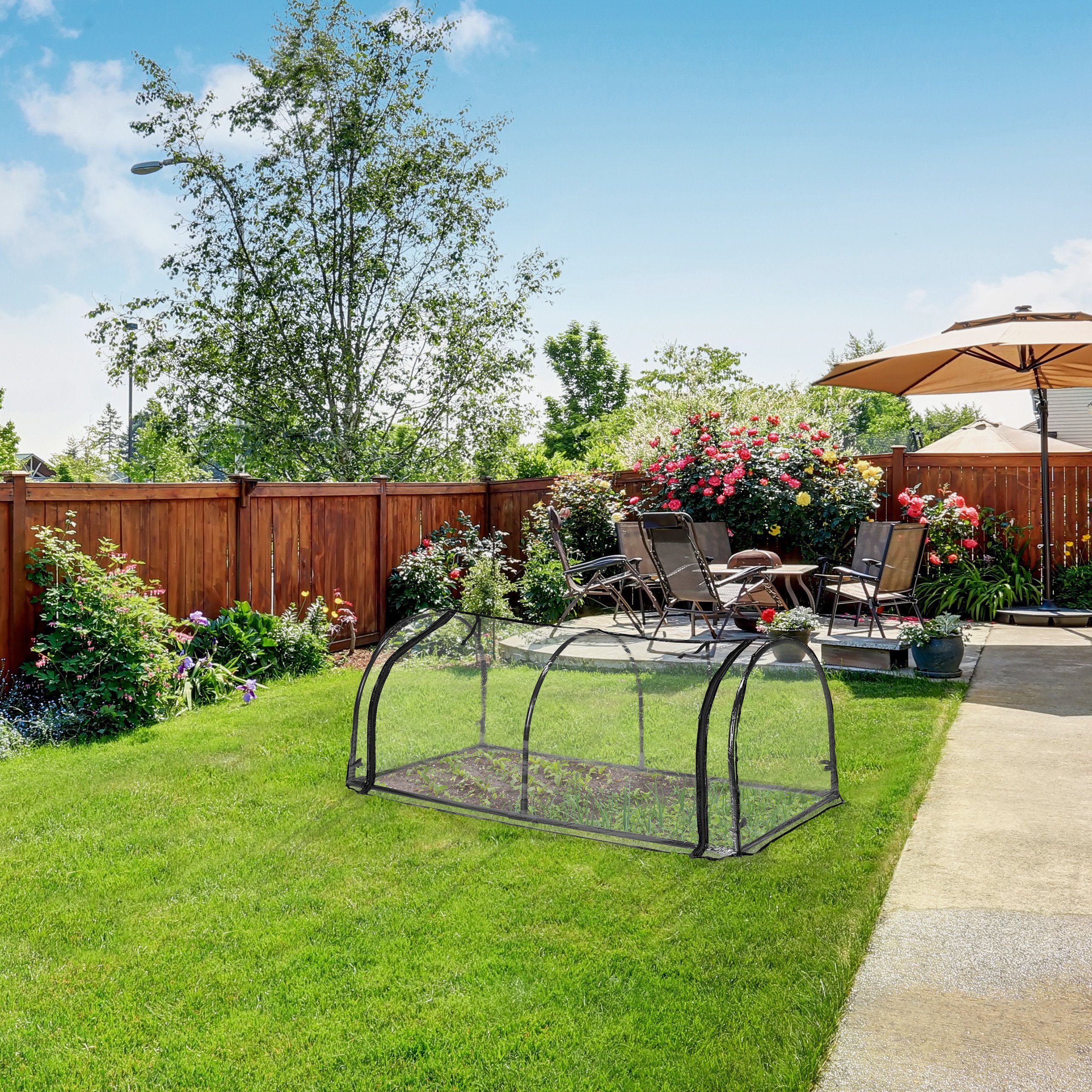 relaxdays Frühbeet Folienfrühbeet PVC mit Tür – Bild 5 von 5