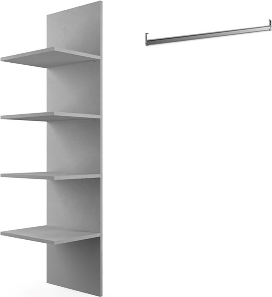 INOSIGN Inneneinteilung Jupiter – Steingrau, B45×H193 cm, 4 Böden B43 cm für Stauraum, + 1 Kleiderstange Breite 61 cm, Zubehör für Schweber Jupiter, 220 cm