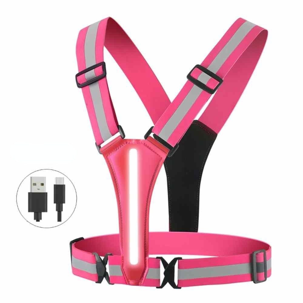 Blusmart Warnweste Warnweste LED reflektierende weste (Verstellbare Kleidung gut sichtbare Sicherheit) Für Nachtlauf, Radfahren usw.