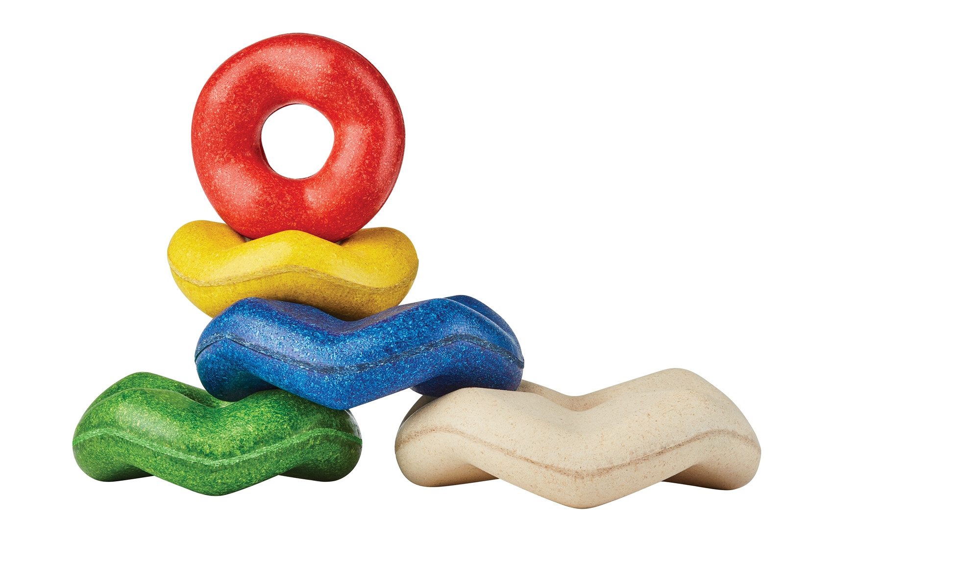 Plantoys Stapelspielzeug Wellenstapeln, (5-tlg), Aus Holz
