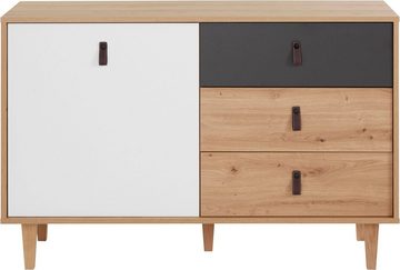 Homexperts Sideboard Bristol, Breite 120 cm oder 180 cm, mit massiven Eichefüßen