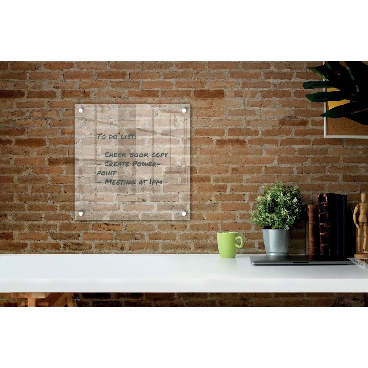 NOBO Magnettafel Whiteboard Wandmontage Acryl 450x450mm glasklar