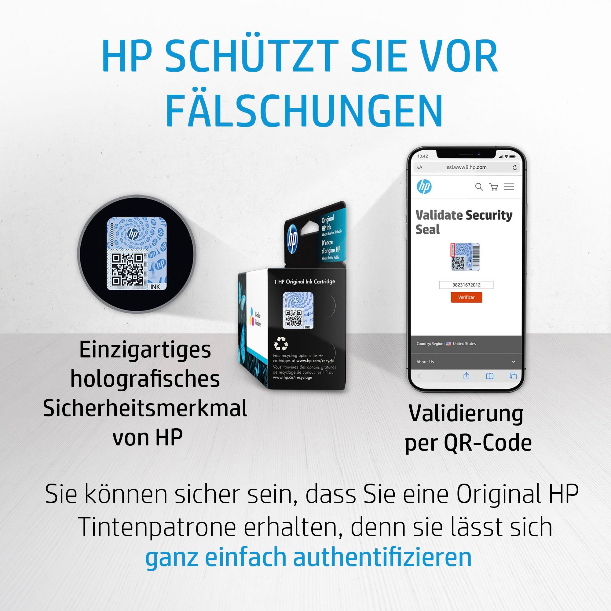 HP HP original Druckerpatrone 305 Kombi B/C/M/Y 6ZD17AE Nachfülltinte (für HP, Packung, 2x, Instant Ink, Cyan/Magenta/Gelb/Schwarz)