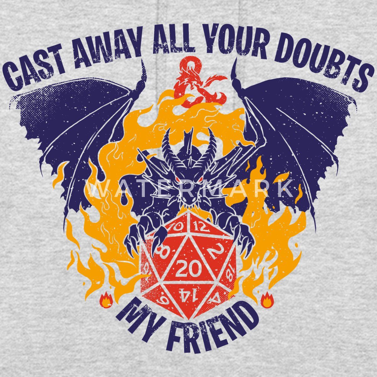 Spreadshirt Hoodie Dungeons And Dragons Höllenfeuer Drache D20 Würfel Unisex Hoodie (1-tlg)