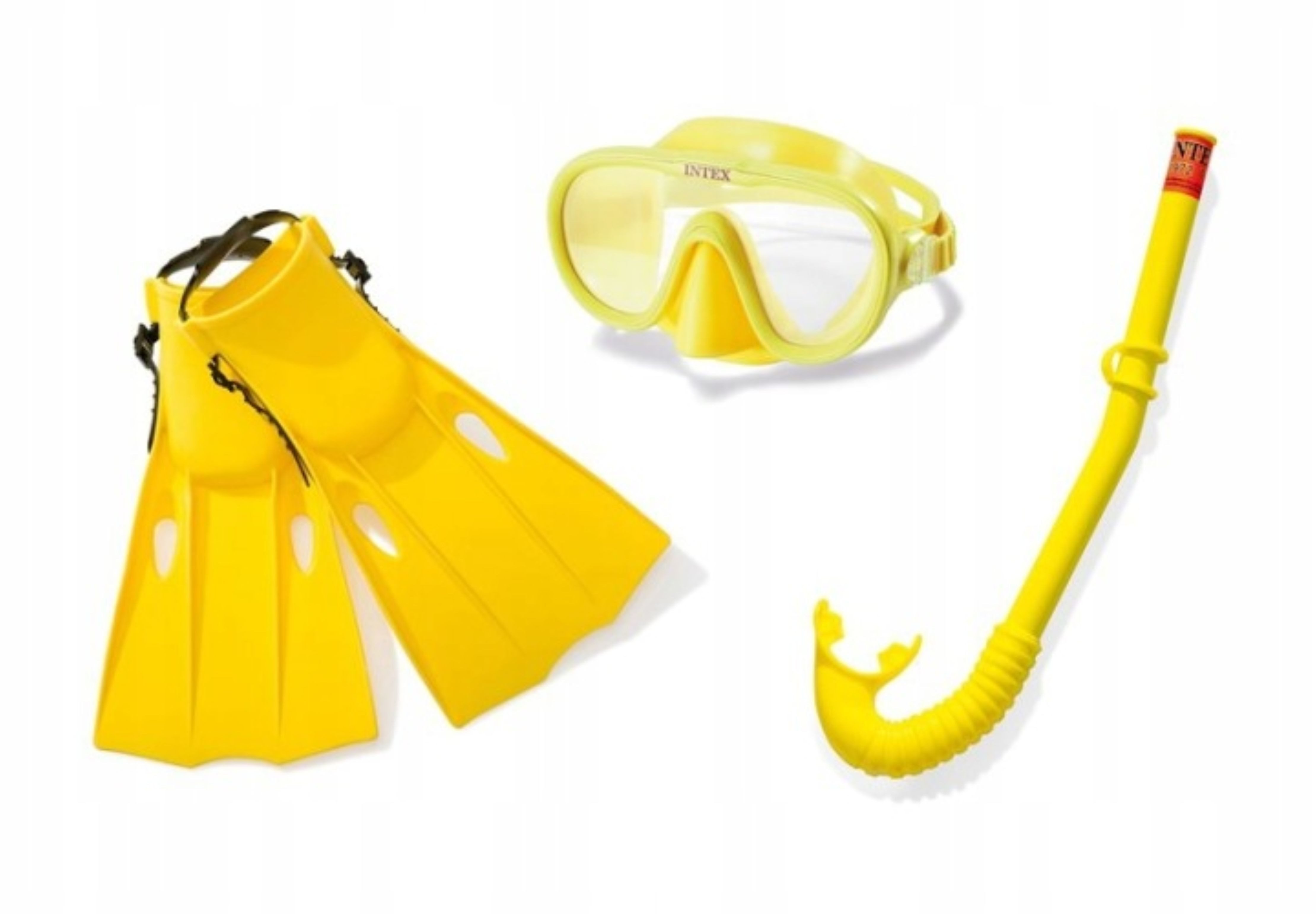 Intex Taucherbrille INTEX 55655 Schnorchelset Taucherbrille Flossen Gelb ab 8 J., (1-St)