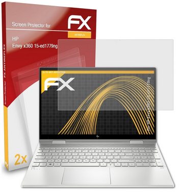 atFoliX Schutzfolie für HP Envy x360 15-ed1779ng, (2 Folien), Entspiegelnd und stoßdämpfend