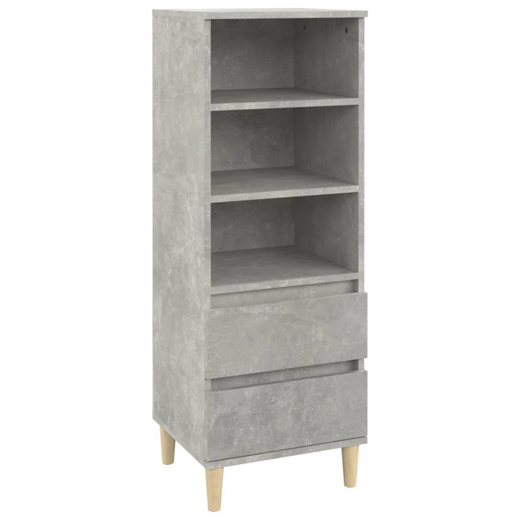 furnicato Highboard Klassisches 40 x 36 x 110 cm Betongrau aus Holzwerkstoff und (1 St)