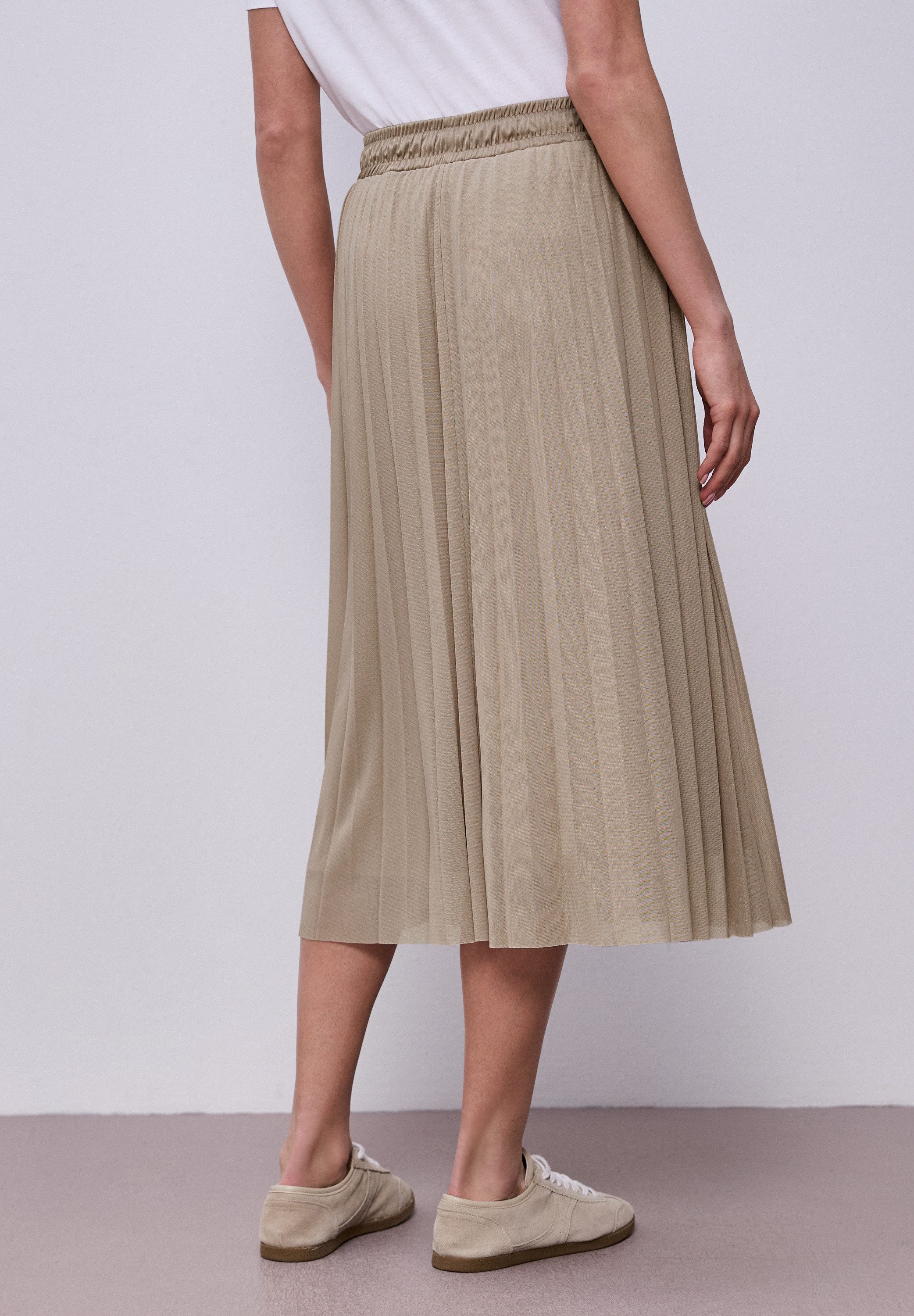 STREET ONE Midirock aus Mesh in Plisséestruktur günstig online kaufen