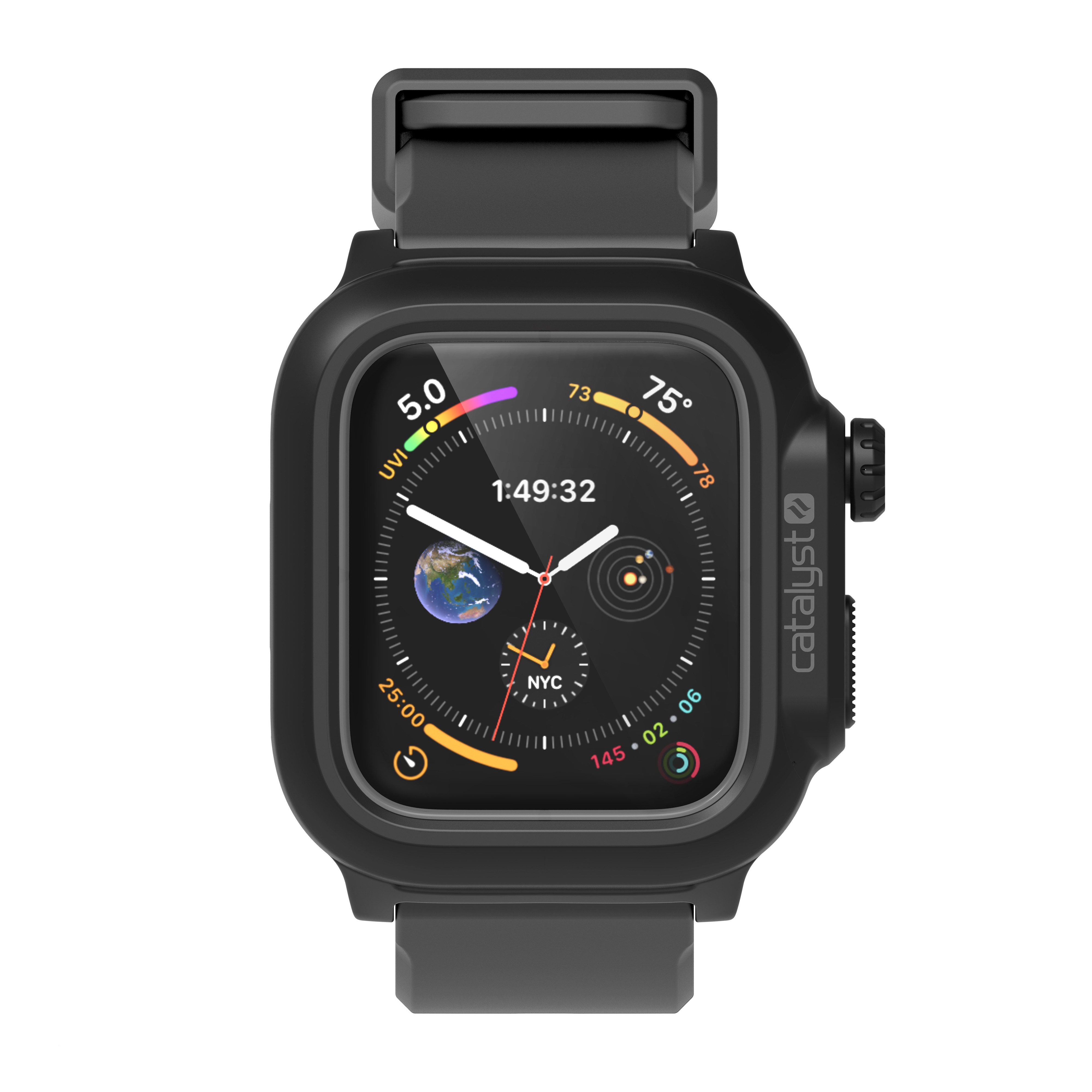 Catalyst Smartwatch-Hülle Waterproof Case, für Watch 44 mm (SE/6/5/4), Schwarz/Grau