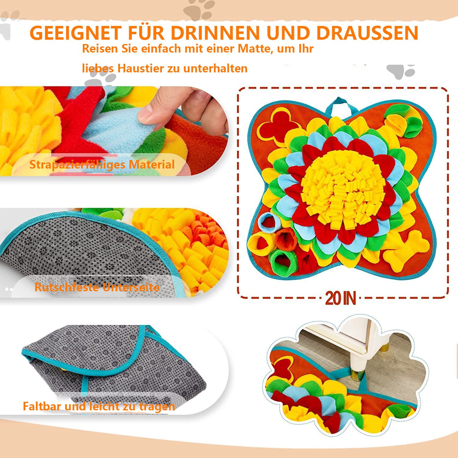 Thumbnail - Ledander Tier-Intelligenzspielzeug Tier-Intelligenzspielzeug Schnüffelteppich Hund Schnüffelmatte, waschbare Trainingsma...
